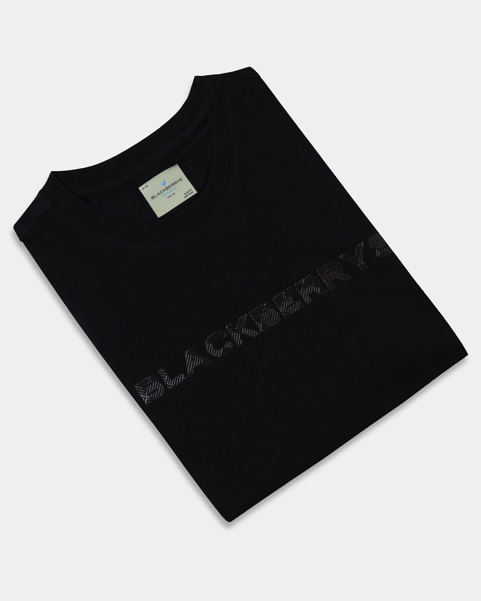 Black Crew Neck Printed T-Shirt - Jean