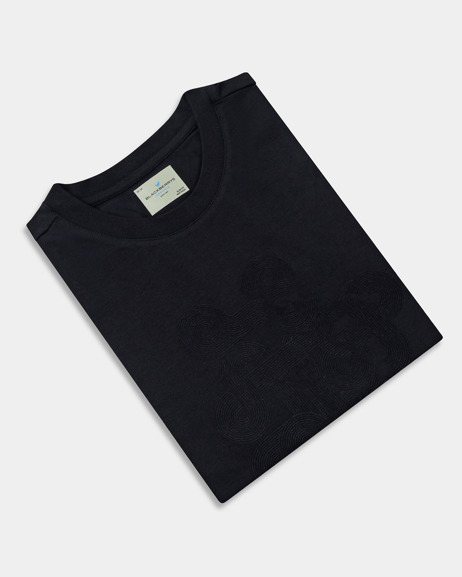 Black Crew Neck Printed T-Shirt - Misa