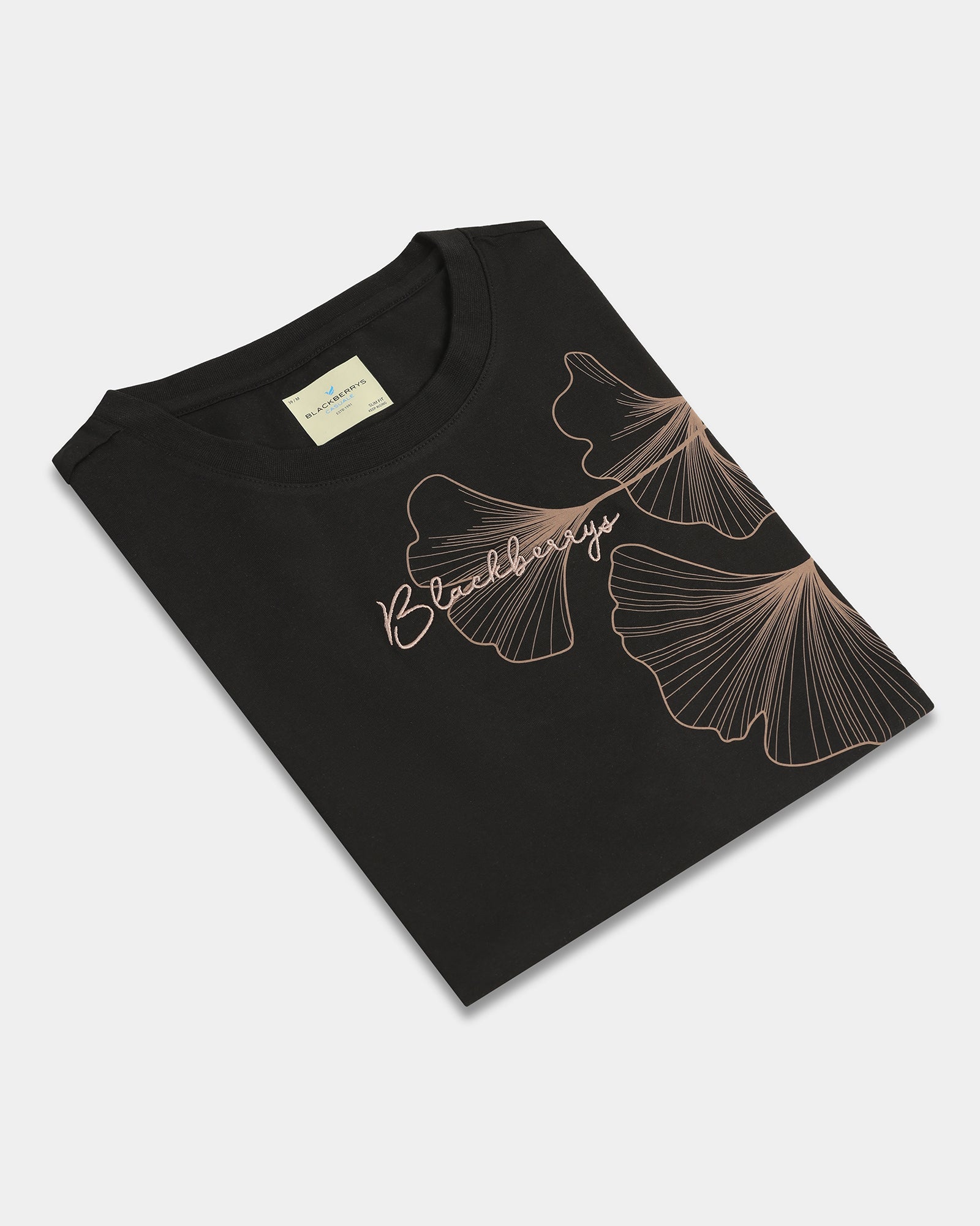 Black Crew Neck Solid T-Shirt - Roxx