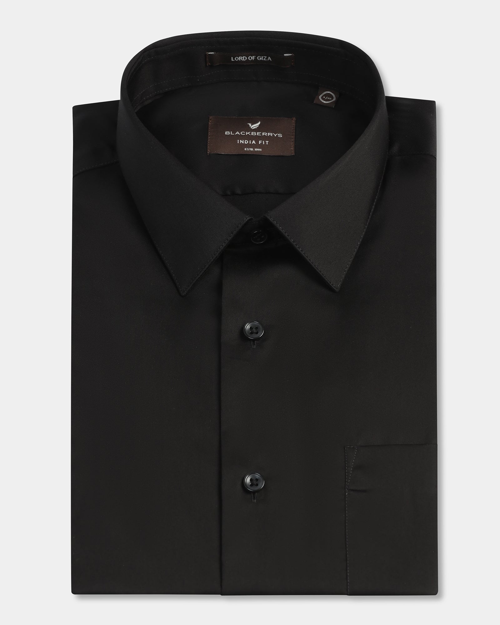 Black Half Sleeve Solid Shirt - Dawn