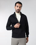 Black High Neck Solid Sweatshirt - Decy