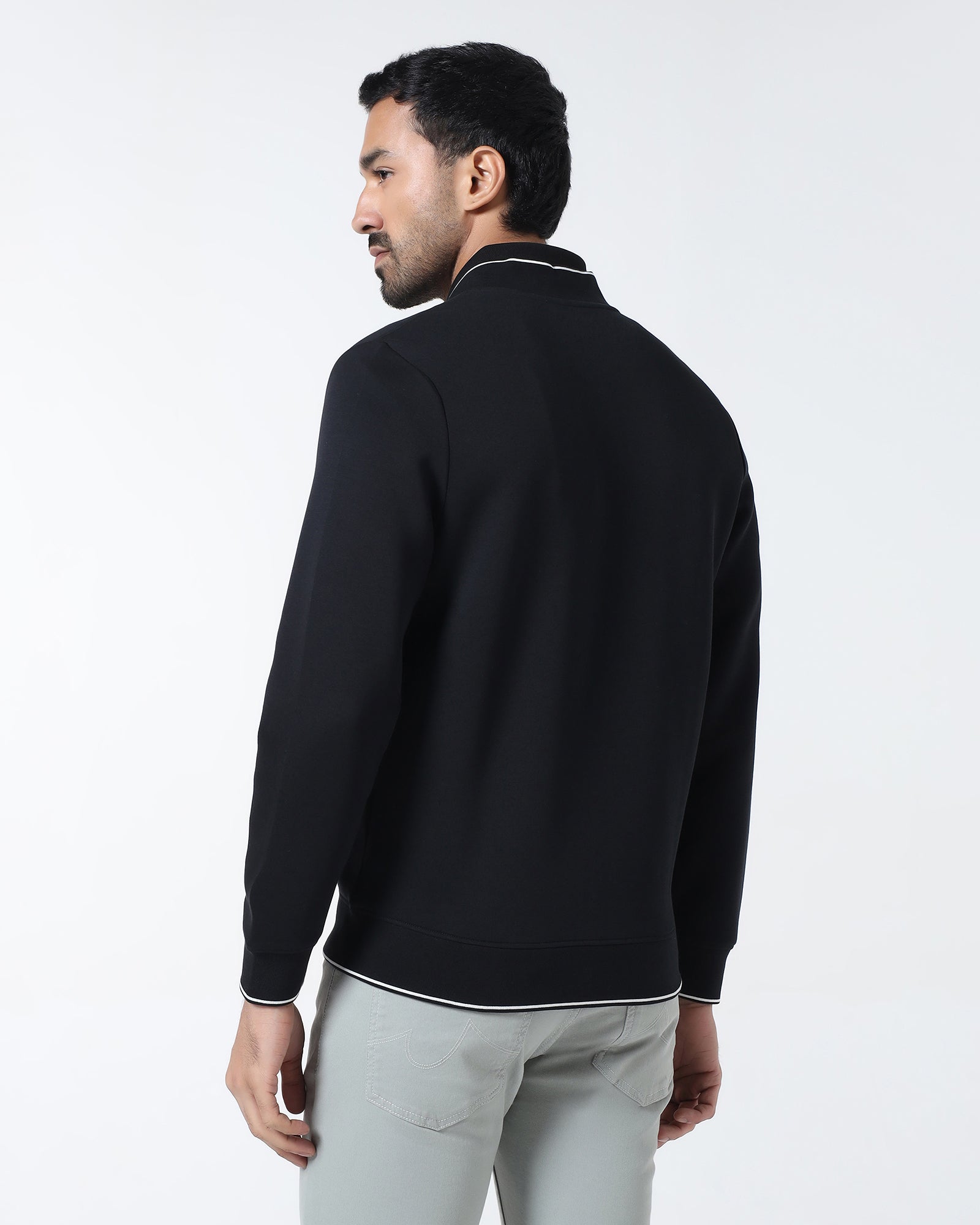 Black Hoodie Solid Sweatshirt - Morgo