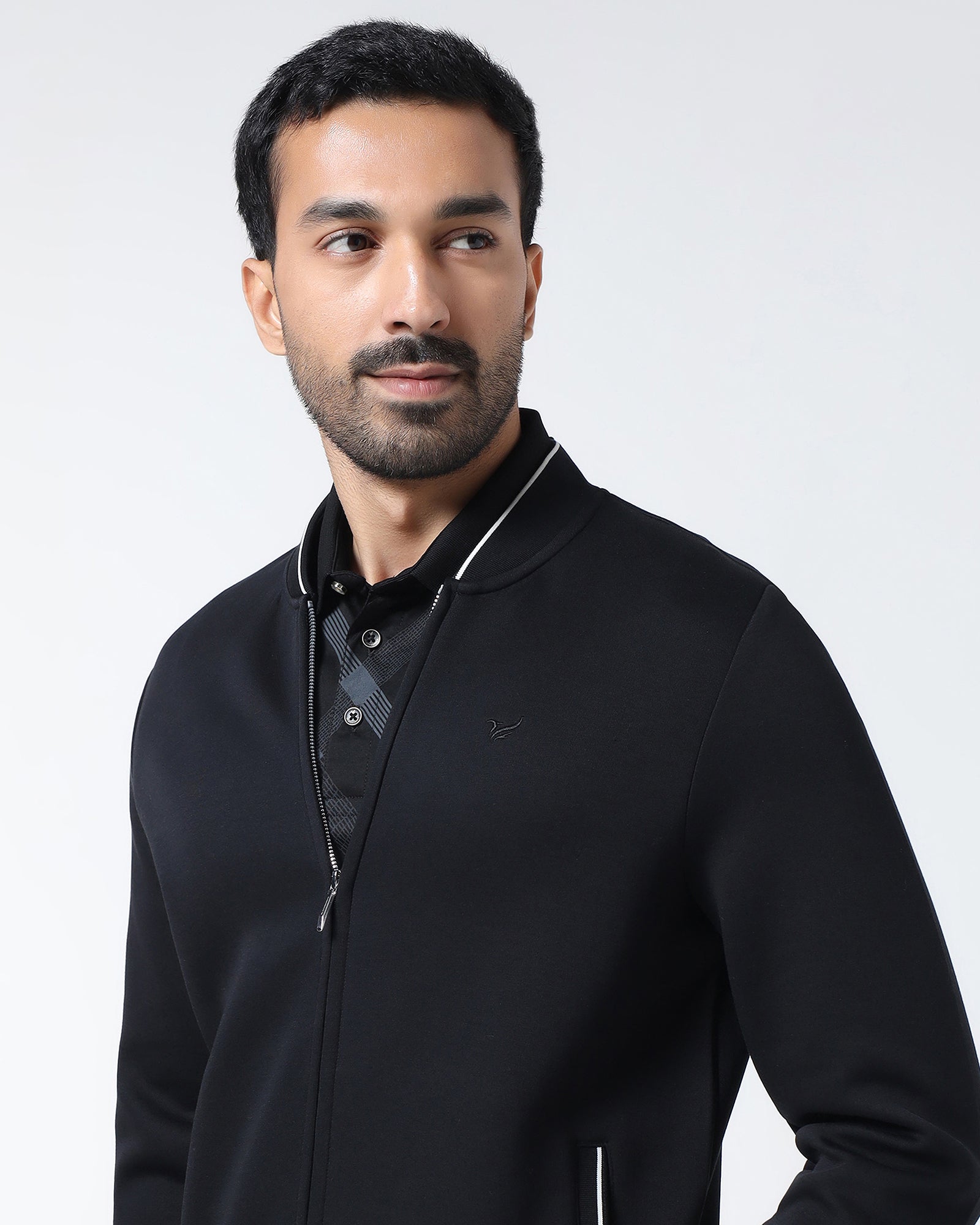 Black Hoodie Solid Sweatshirt - Morgo