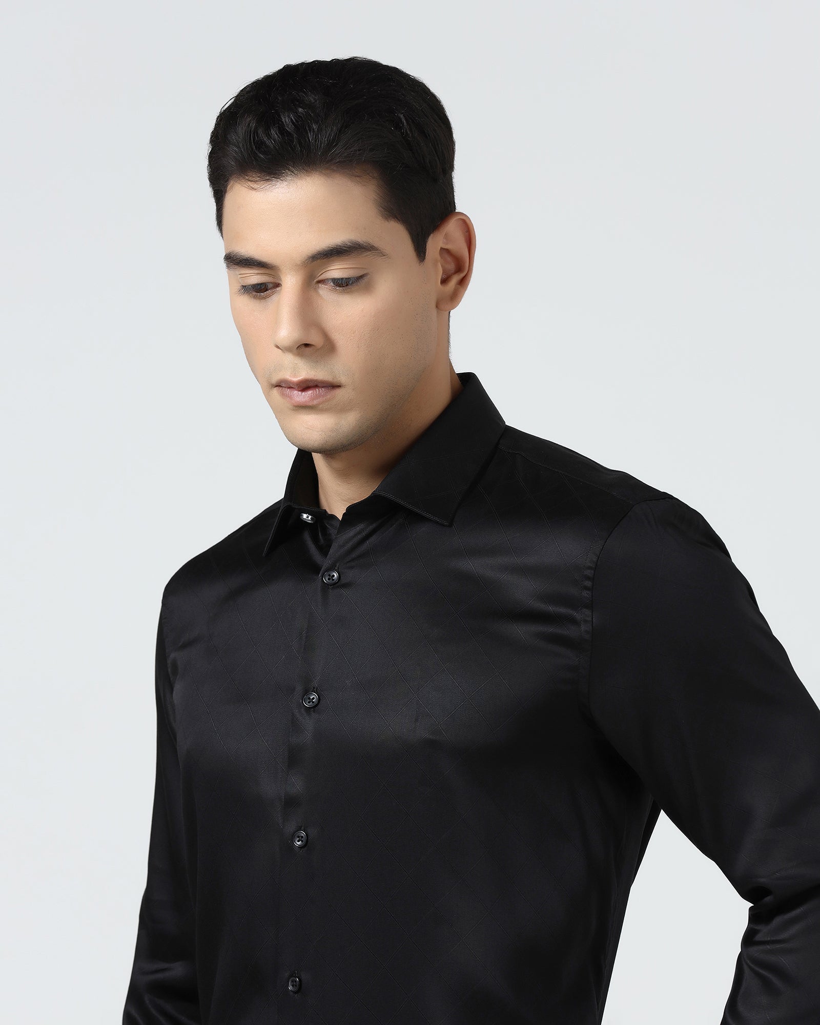 Black Jacquard Shirt - Mario