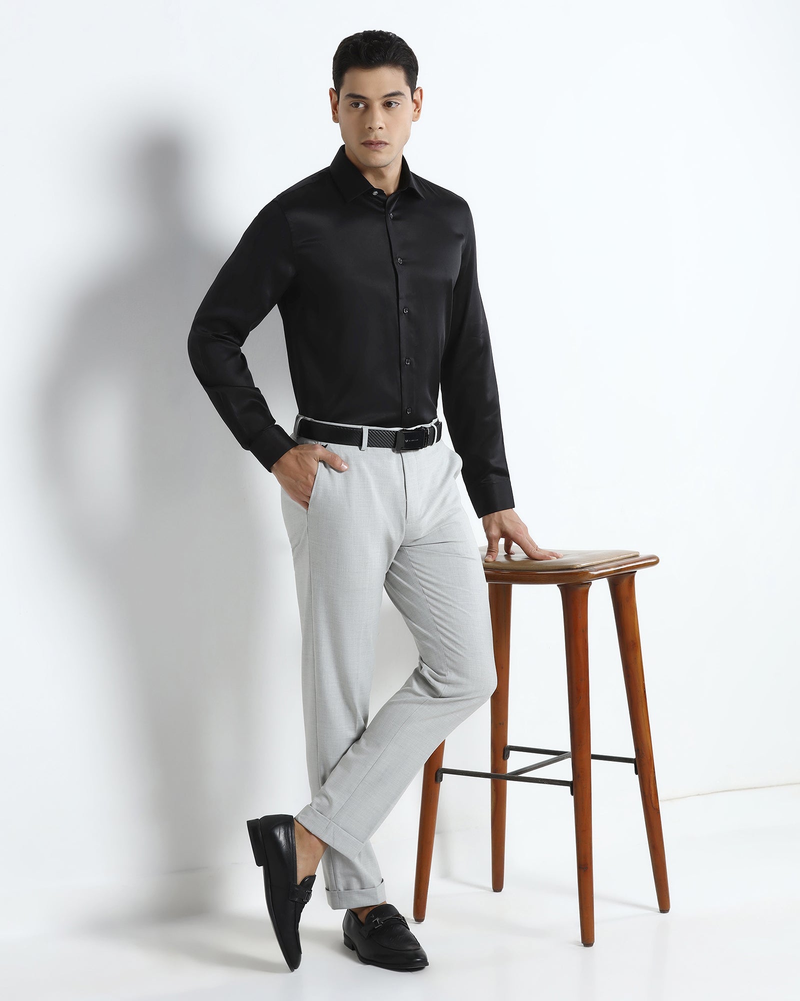Black Jacquard Shirt - Mario