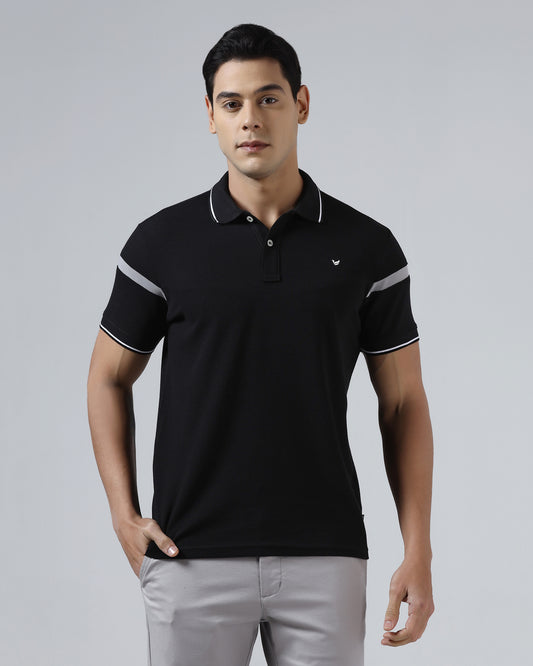 Black Jacquard Polo - Dapper