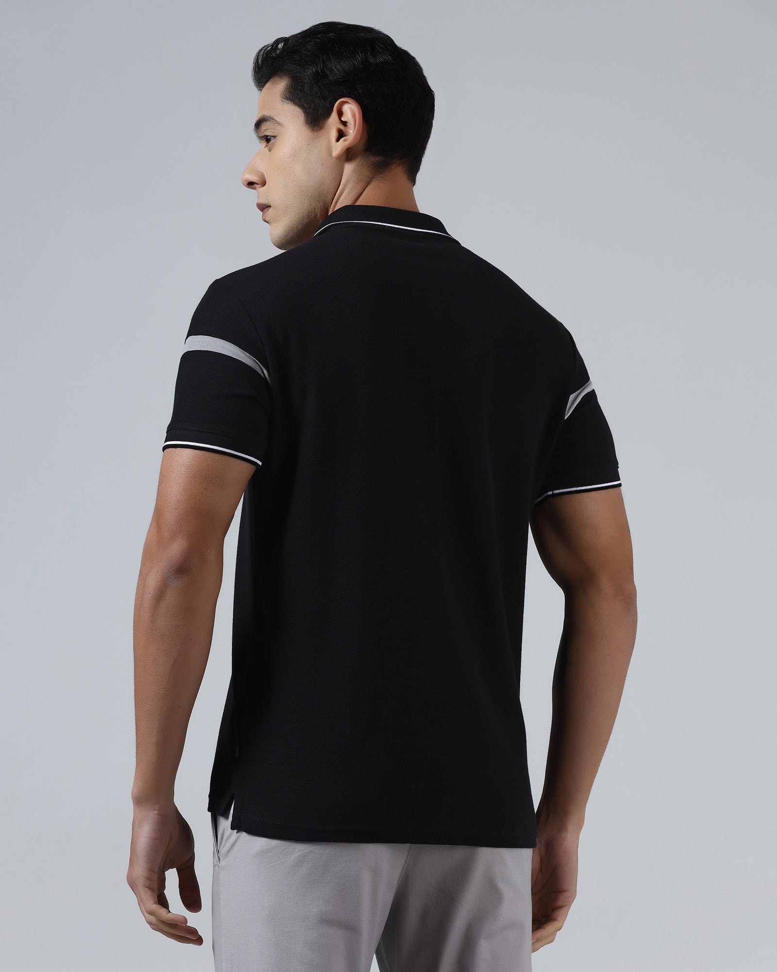 Black Jacquard Polo - Dapper