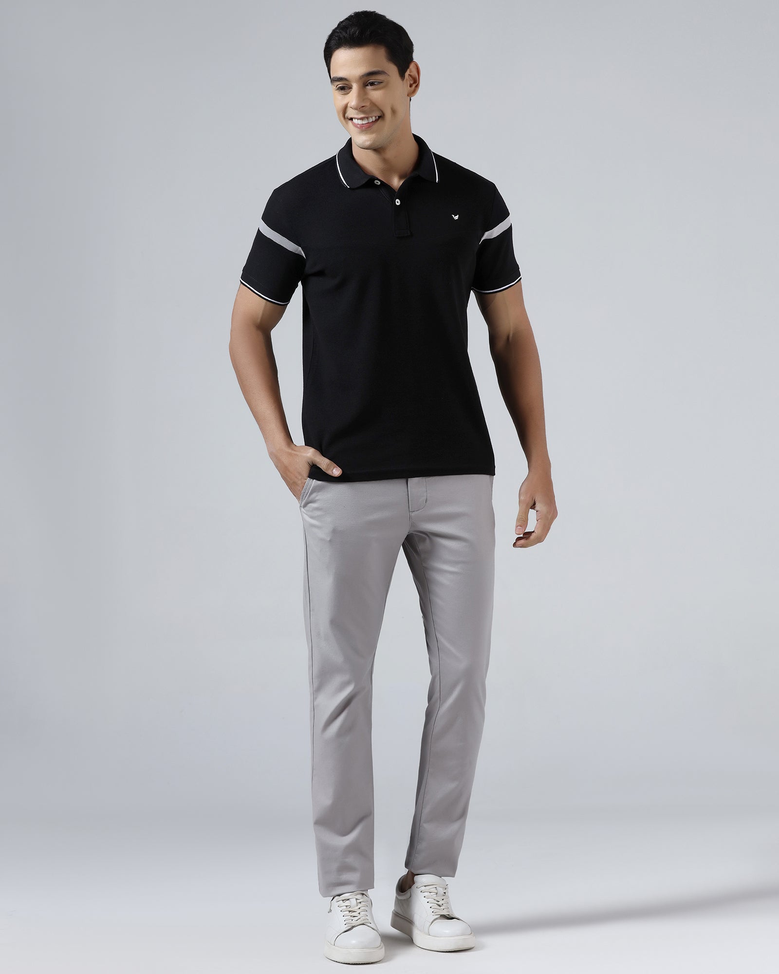 Black Jacquard Polo - Dapper