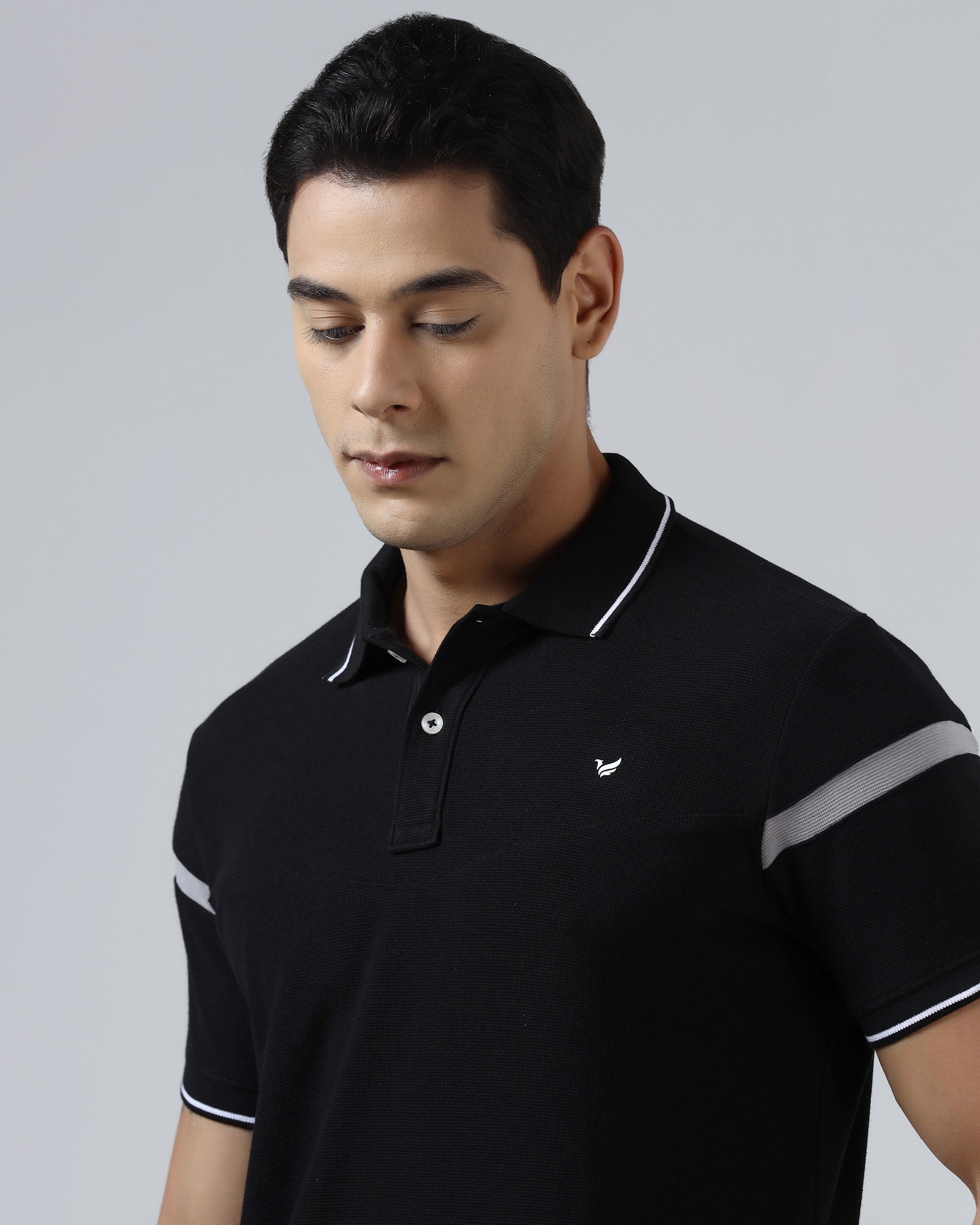 Black Jacquard Polo - Dapper