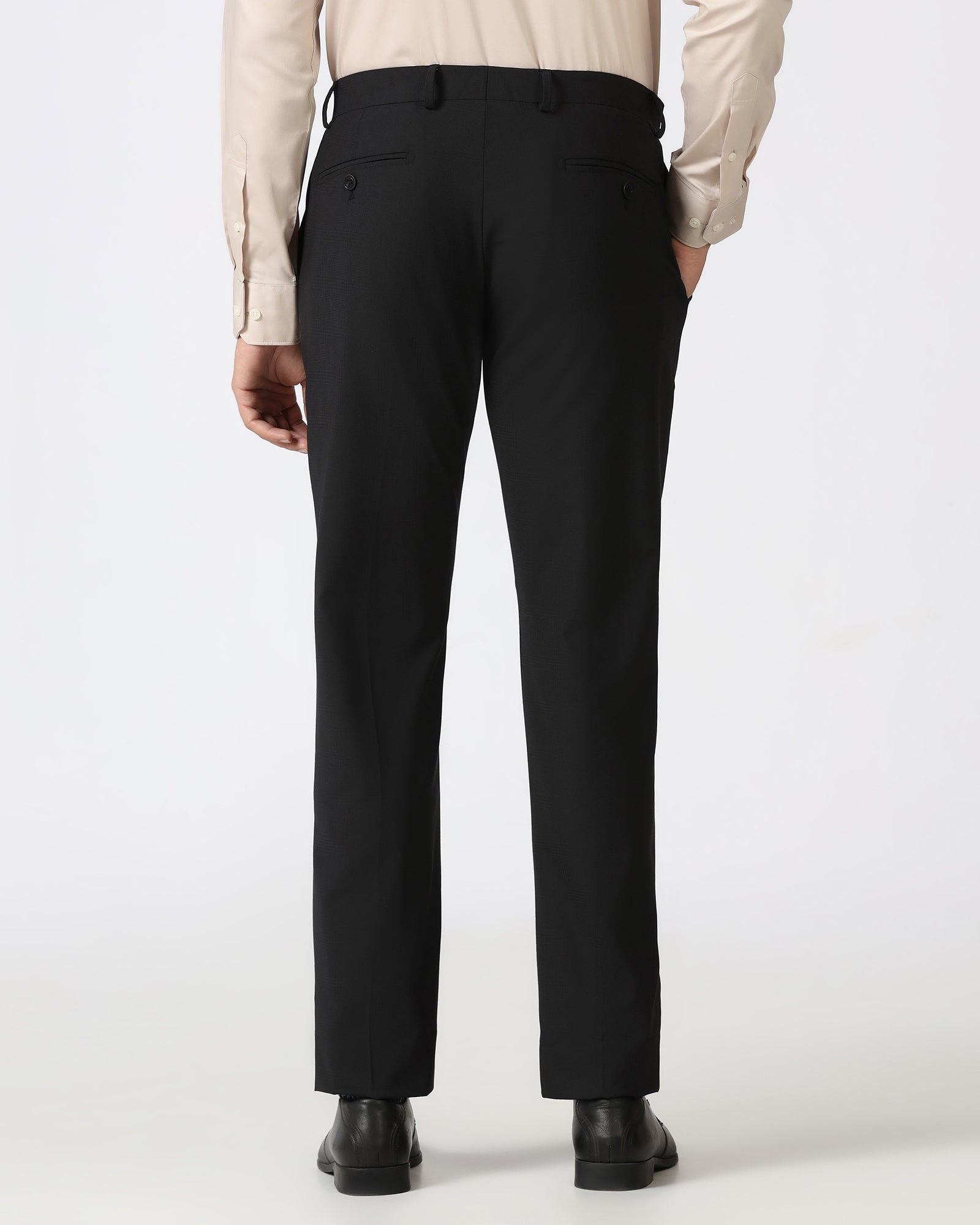 Black Luxe Check Trouser - Portwine