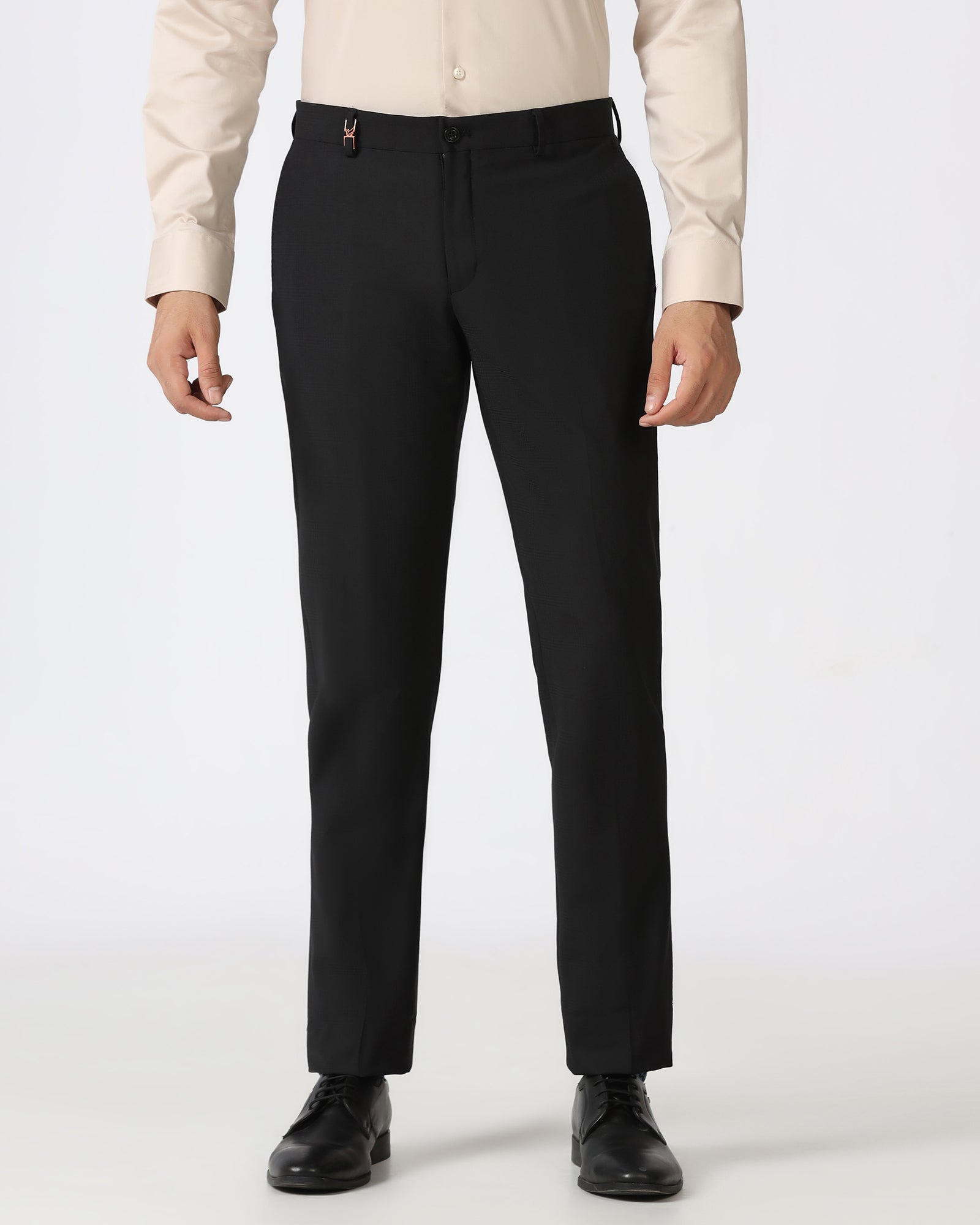 Black Luxe Check Trouser - Portwine