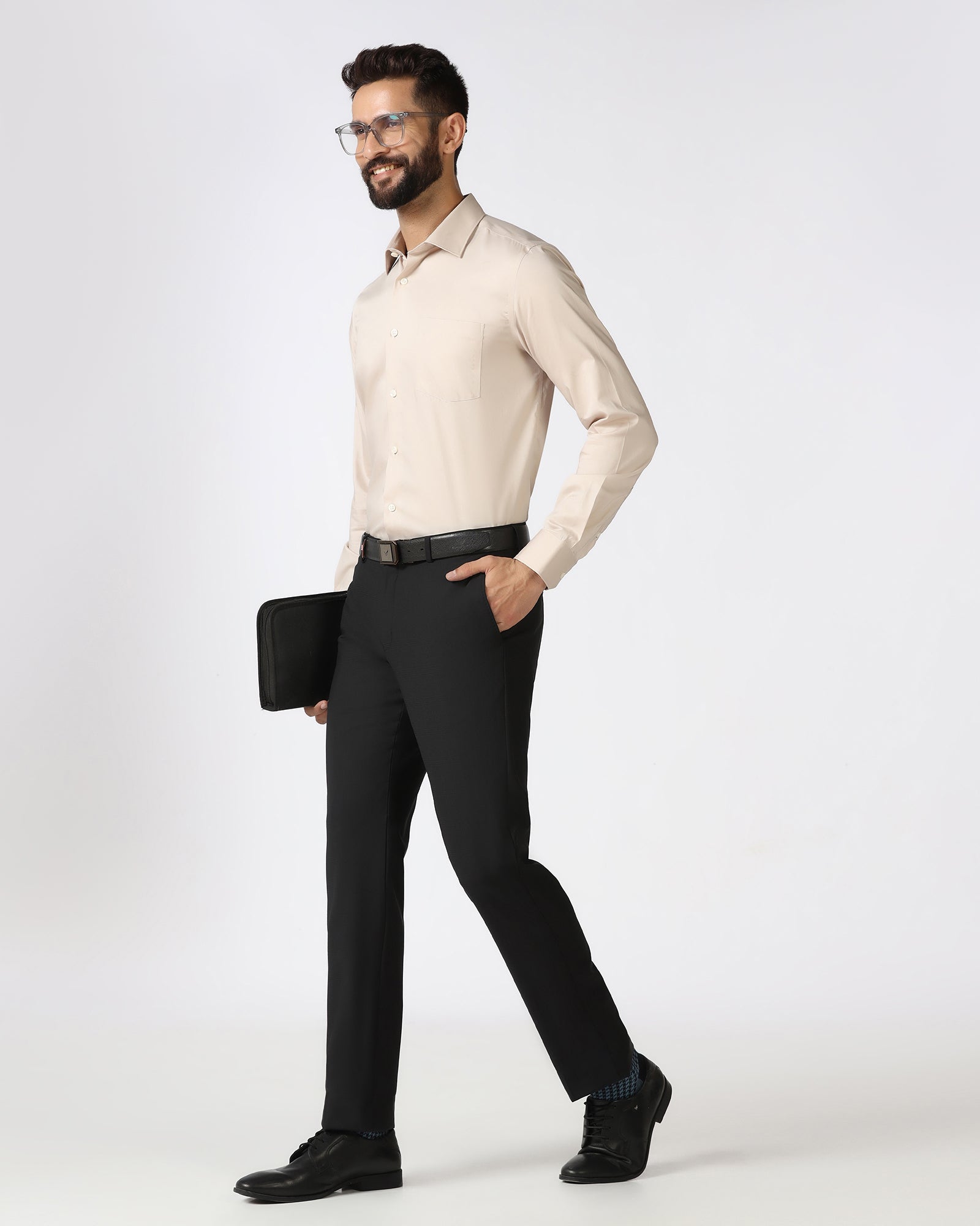 Black Luxe Check Trouser - Portwine