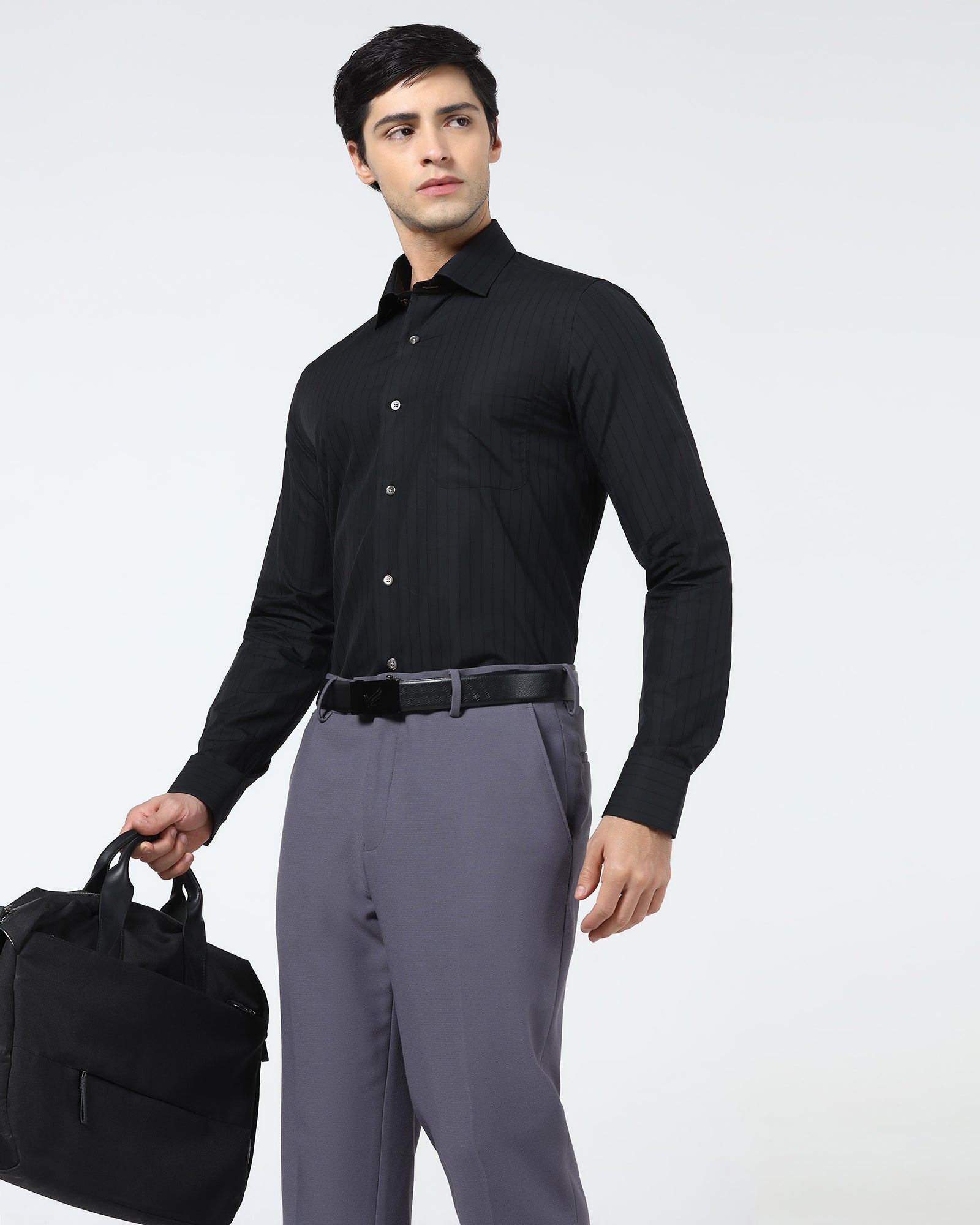 Black Luxe Stripe Shirt - Oscar