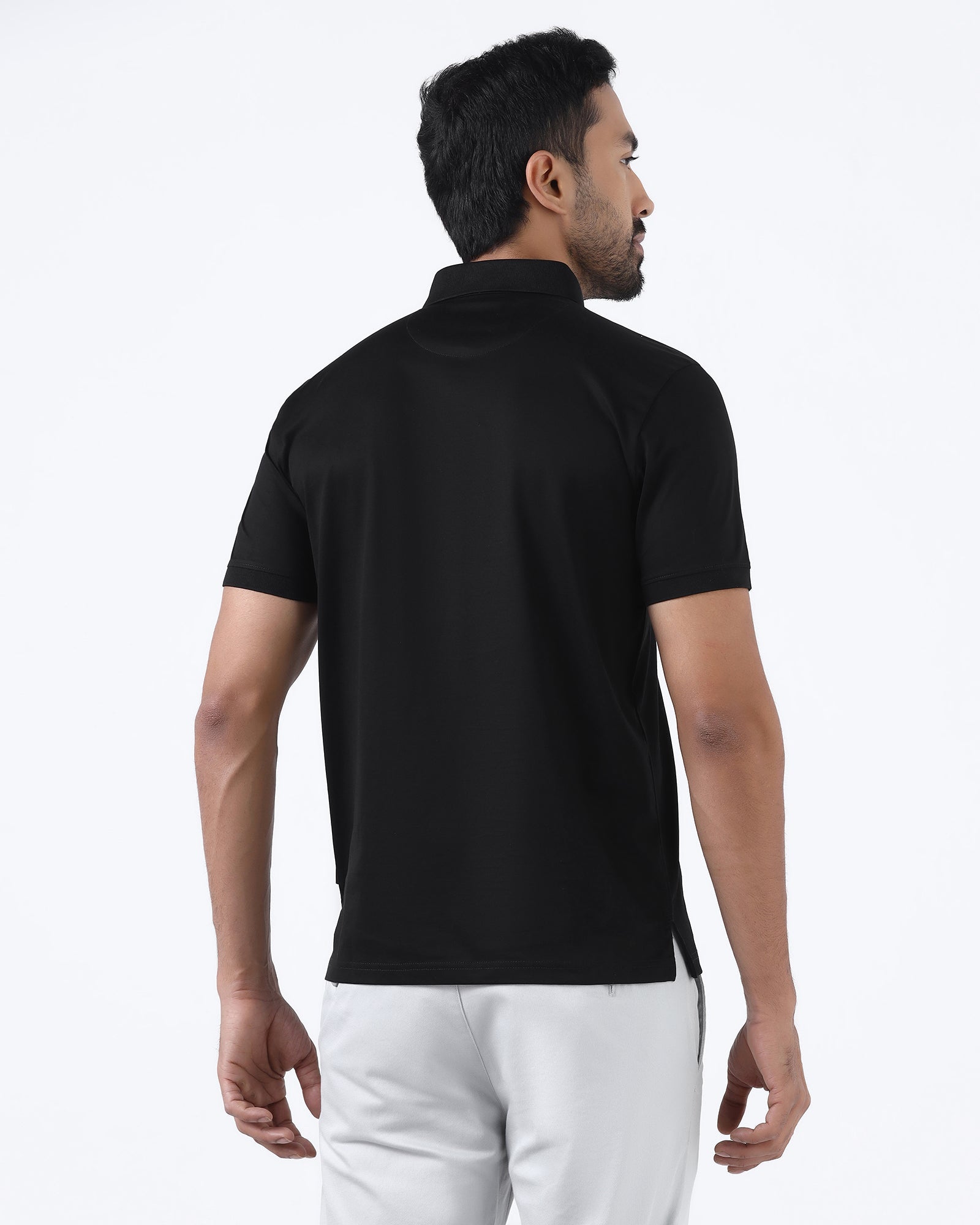 Black Luxe Textured Polo - Rickon