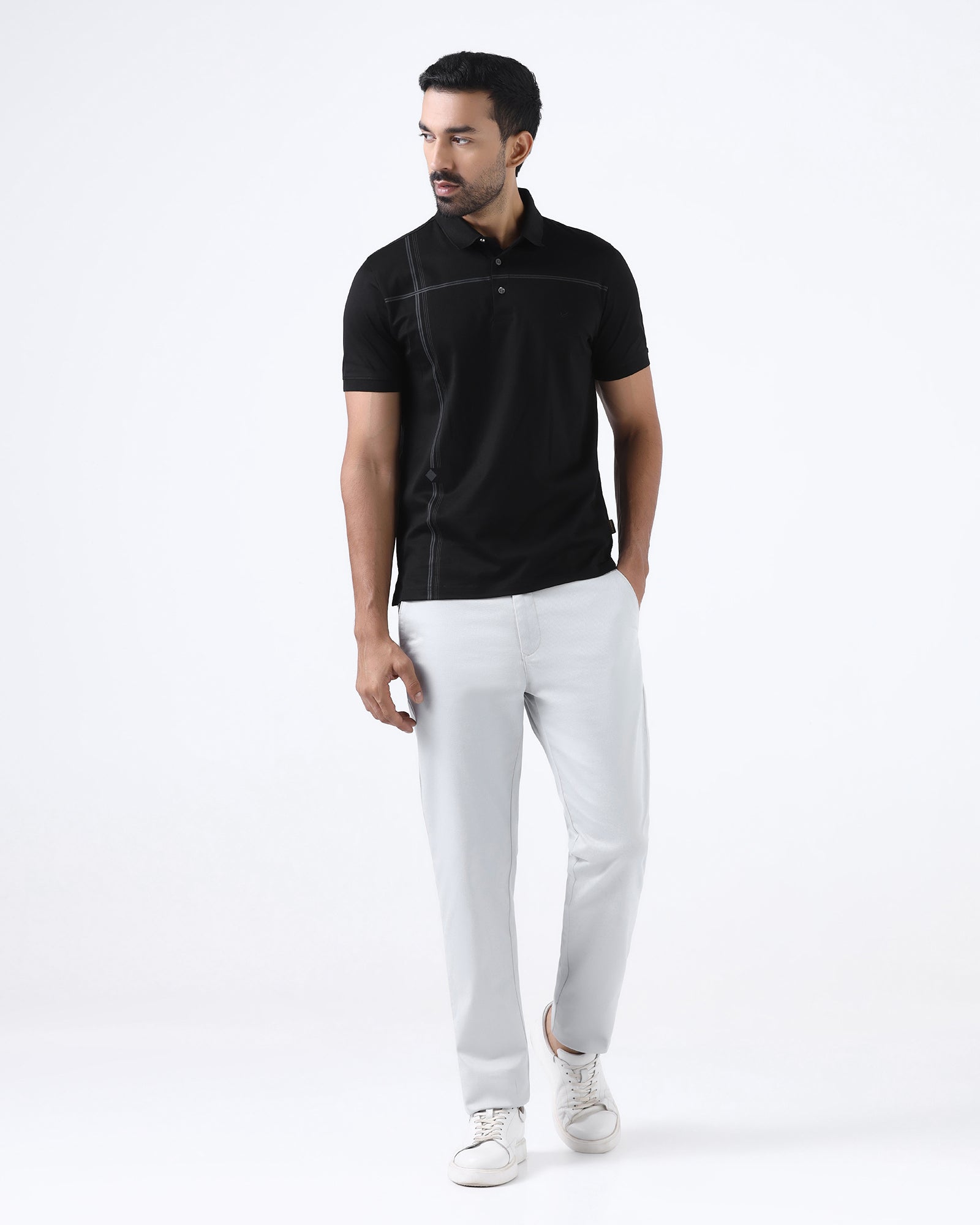 Black Luxe Textured Polo - Rickon