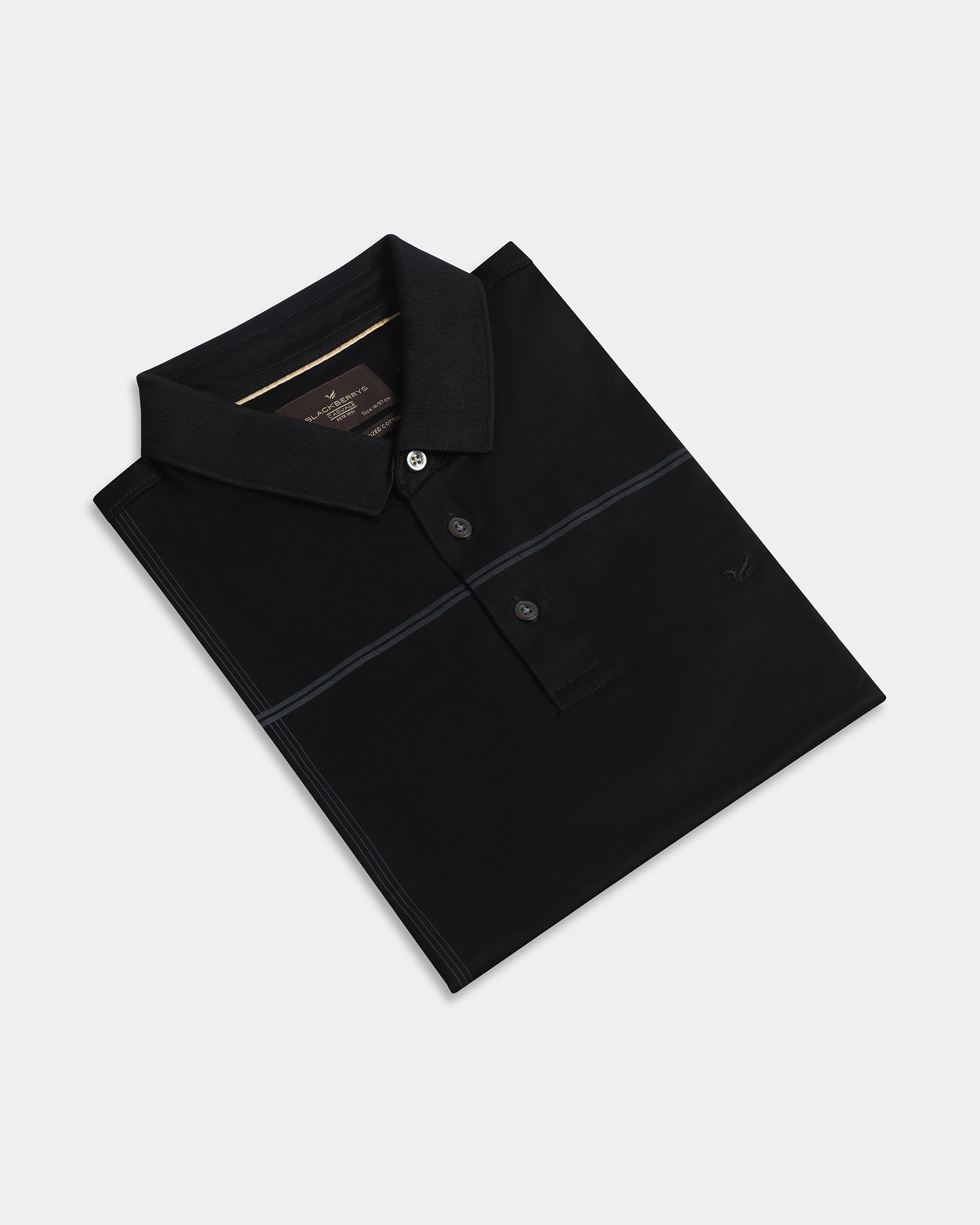 Black Luxe Textured Polo - Rickon