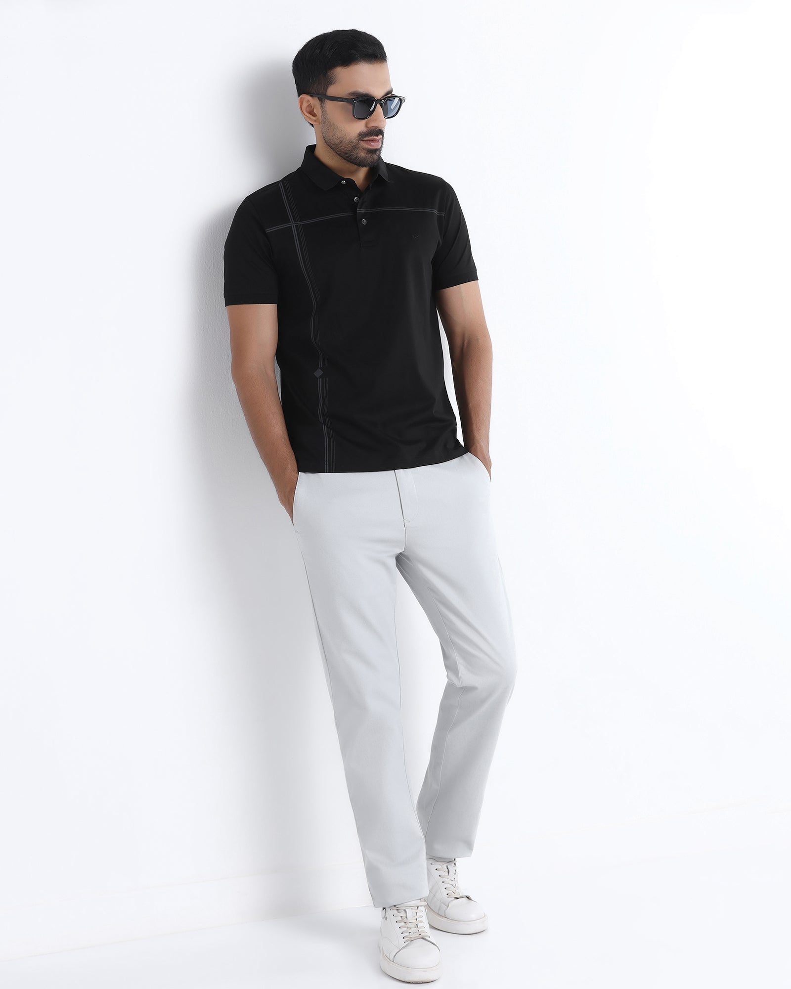 Black Luxe Textured Polo - Rickon