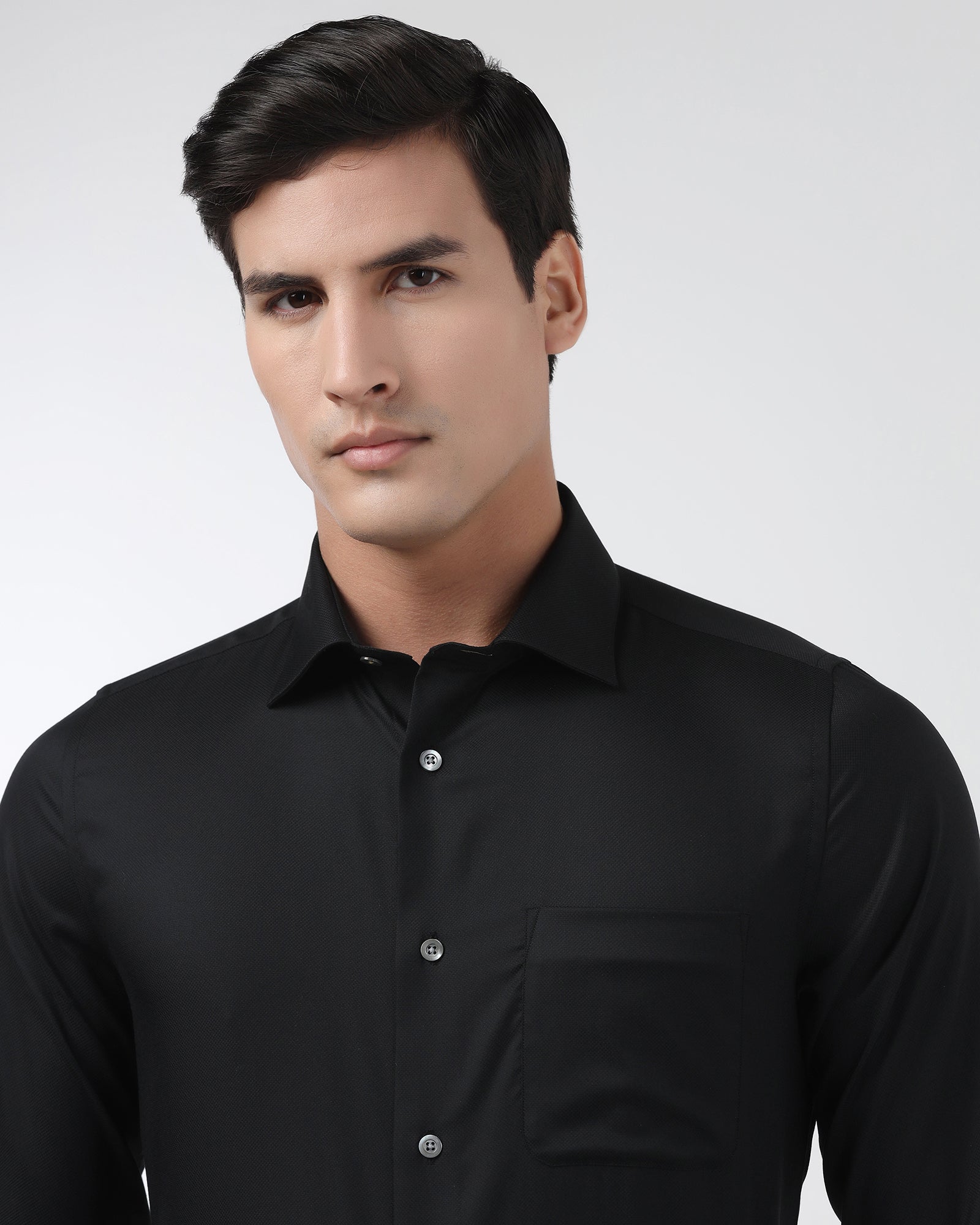 Black Luxe Textured Shirt - Twix