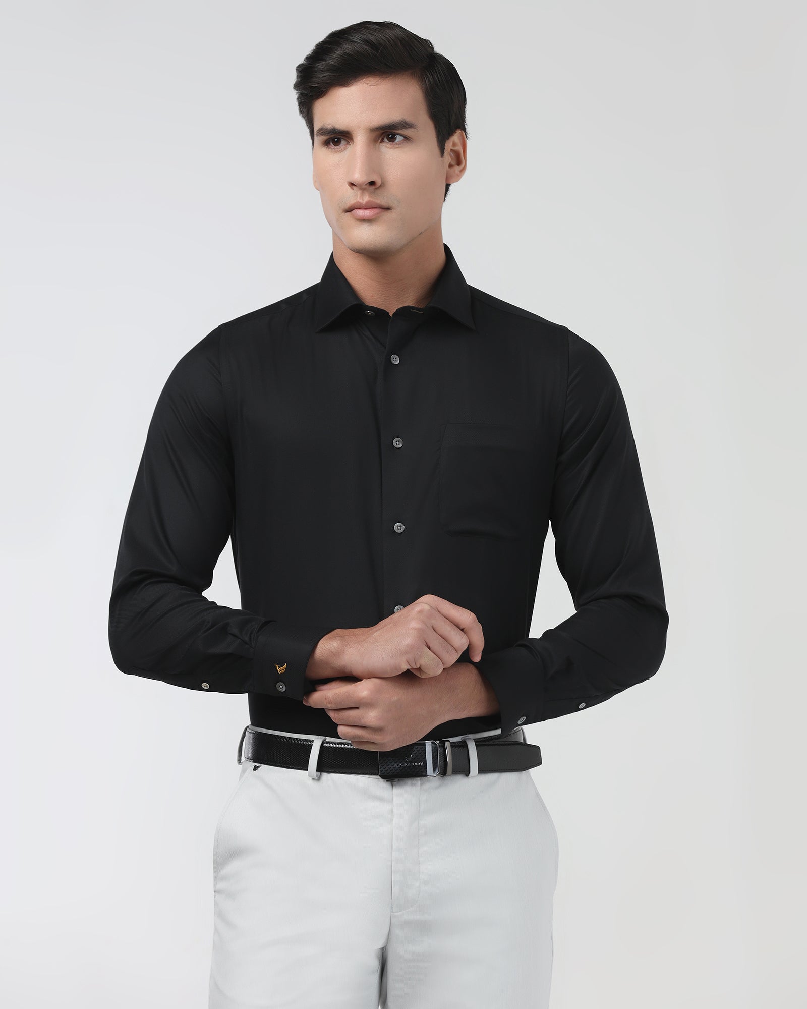 Black Luxe Textured Shirt - Twix