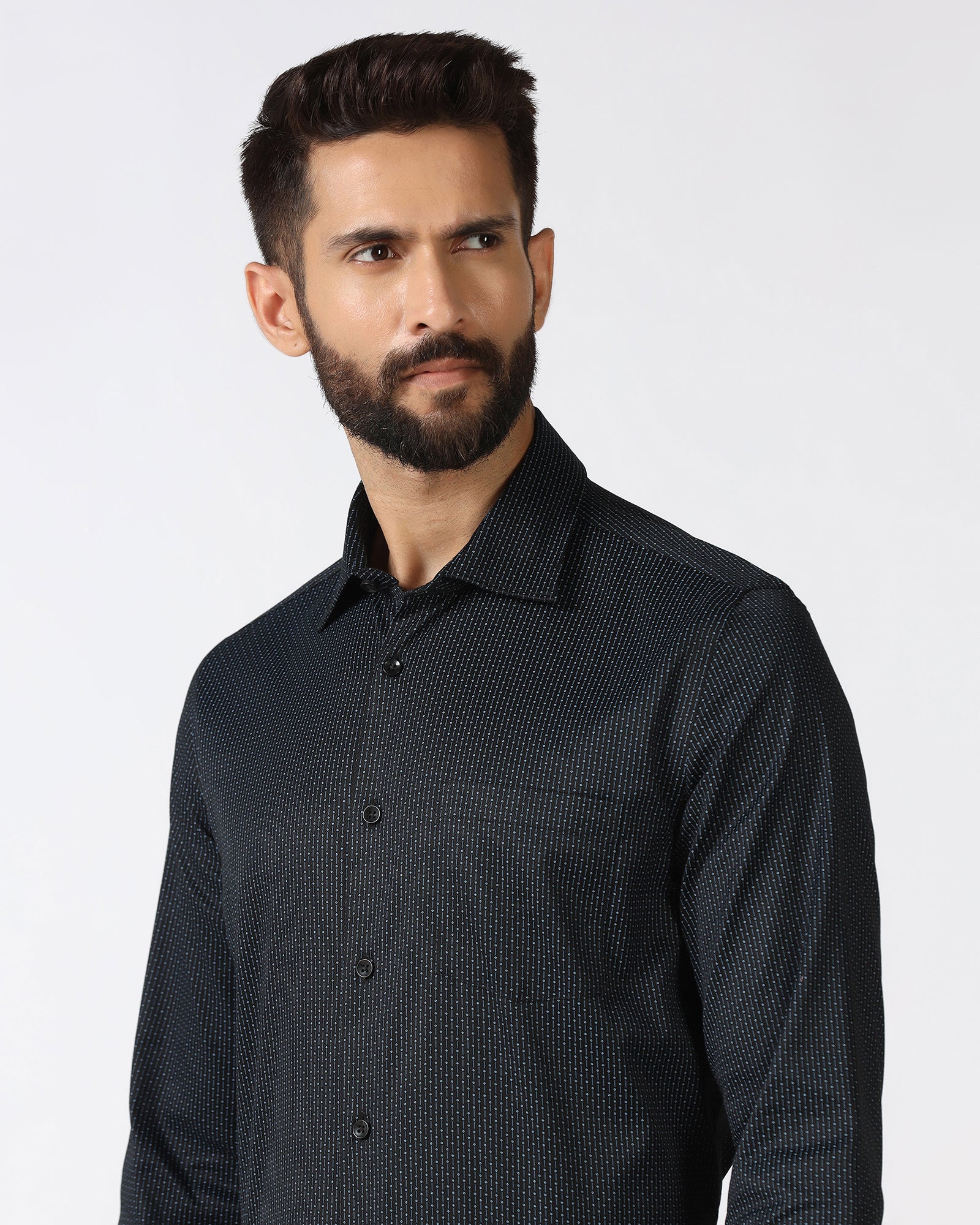 Black Non Iron Printed Shirt - Radiant