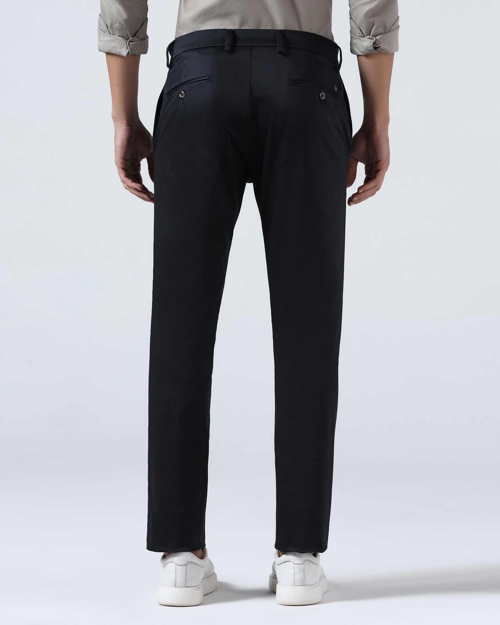 Black Non Iron Solid Khakis - Cypres