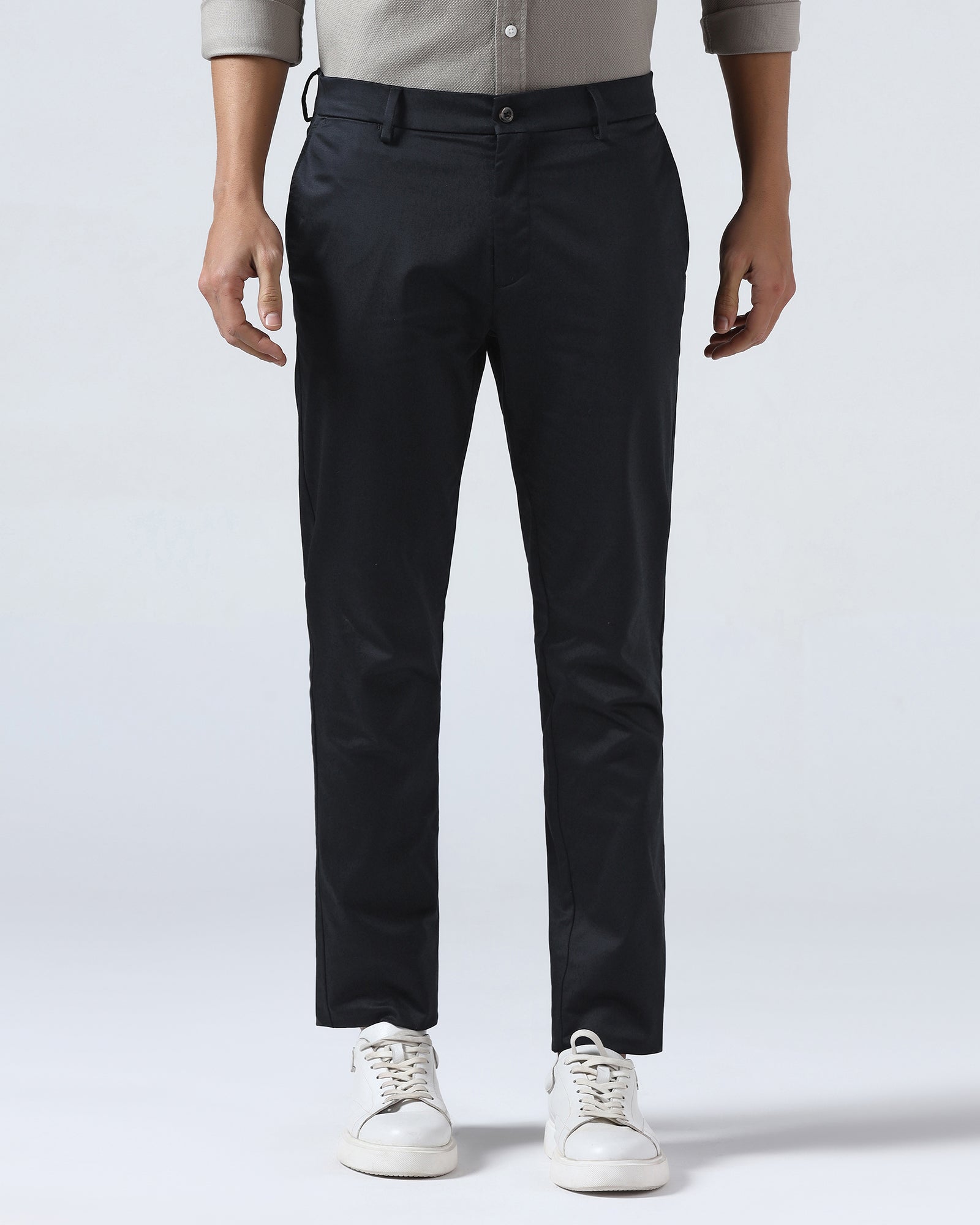 Black Non Iron Solid Khakis - Cypres