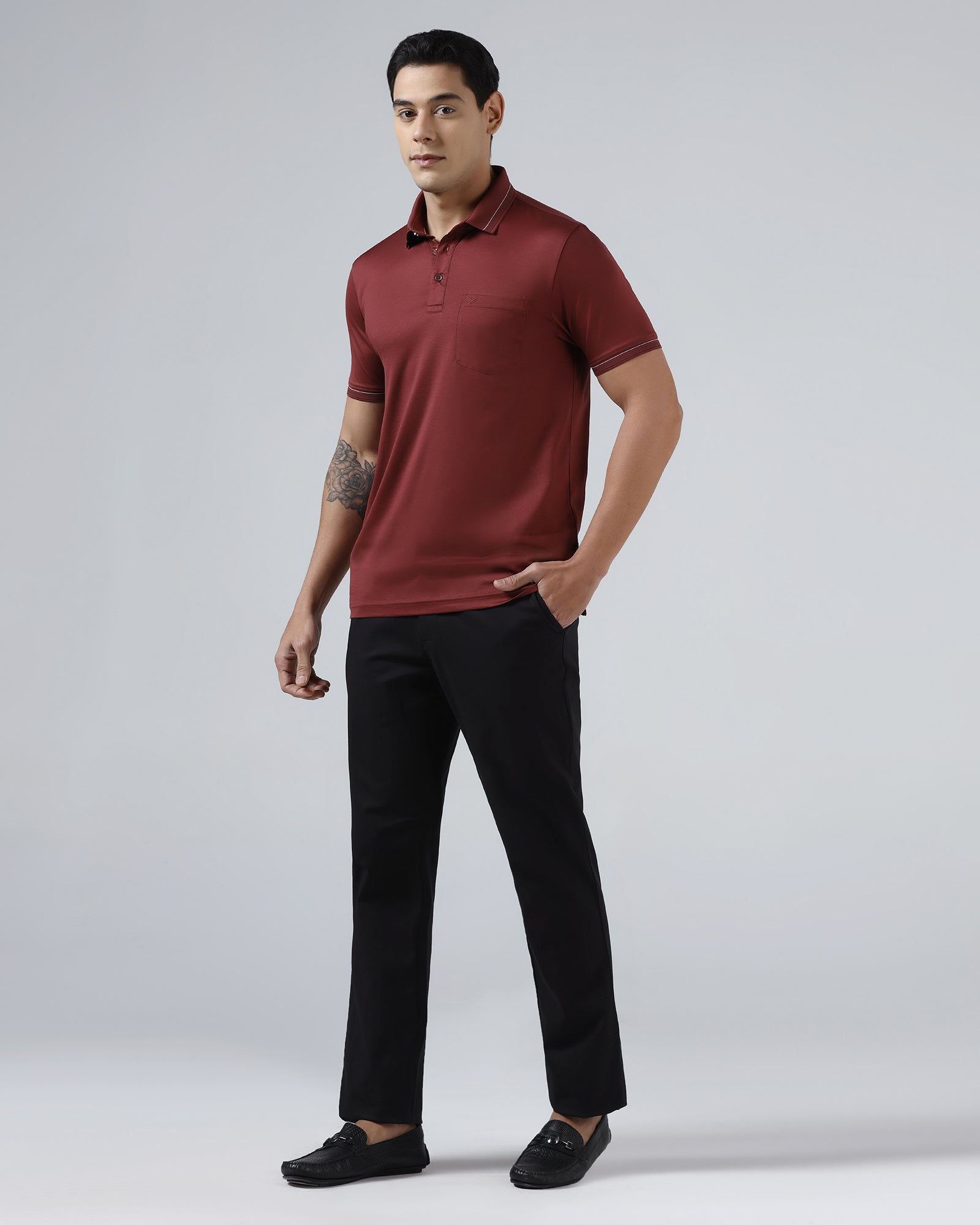 Black Non Iron Solid Khakis - Maple