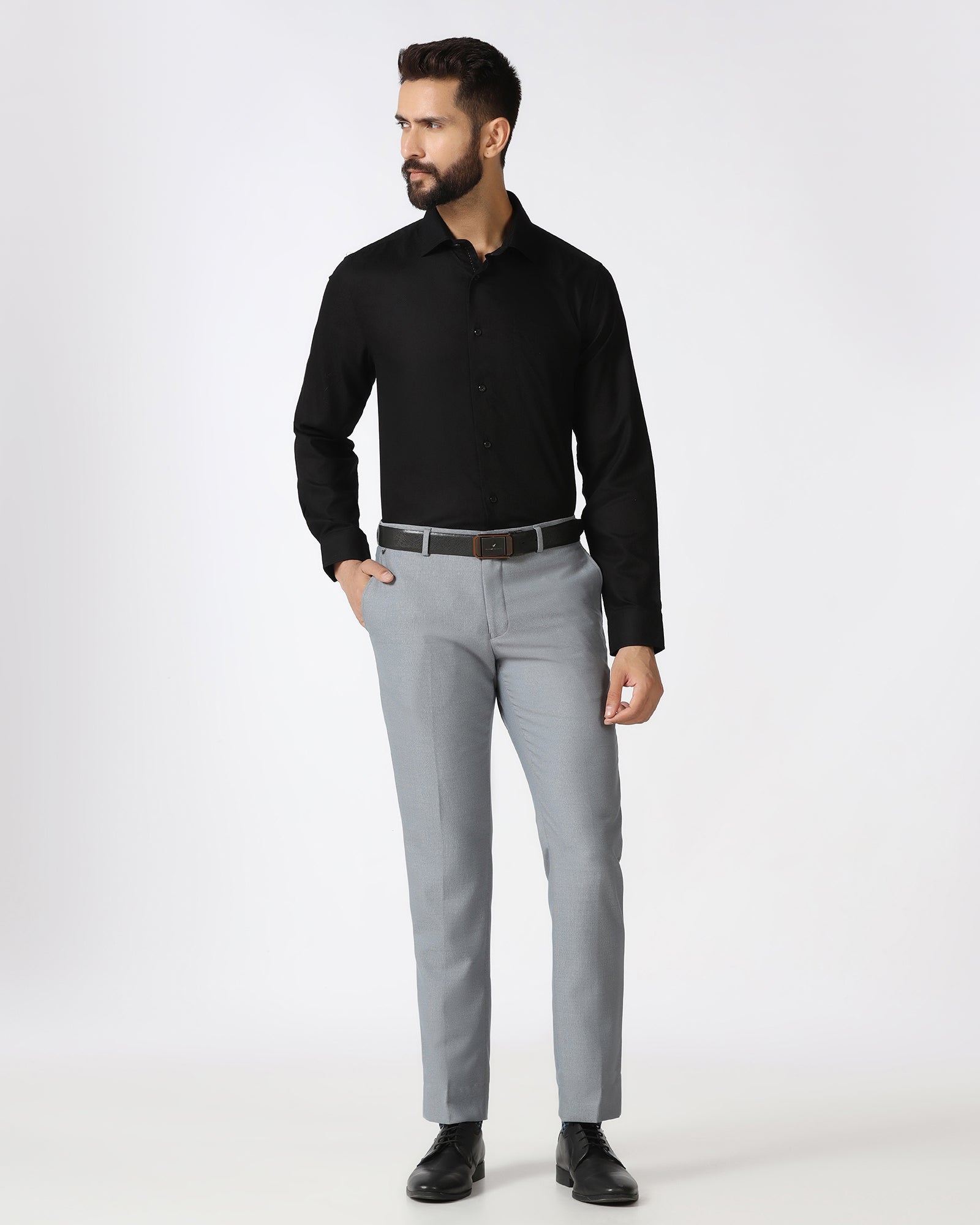 Black Non Iron Textured Shirt - Destine