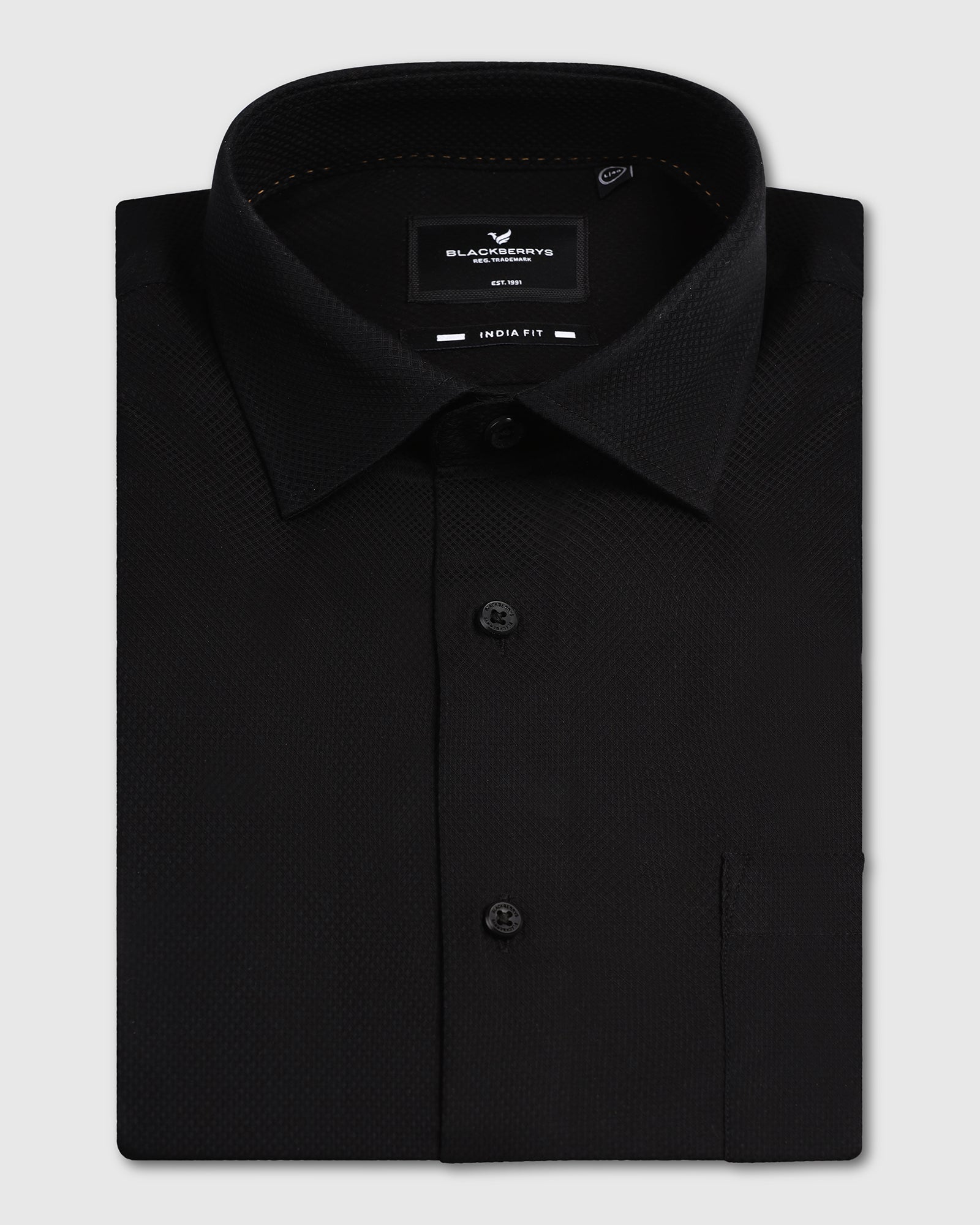 Black Non Iron Textured Shirt - Destine