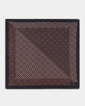 Black Printed 100% Silk Pocket Square - Abbot