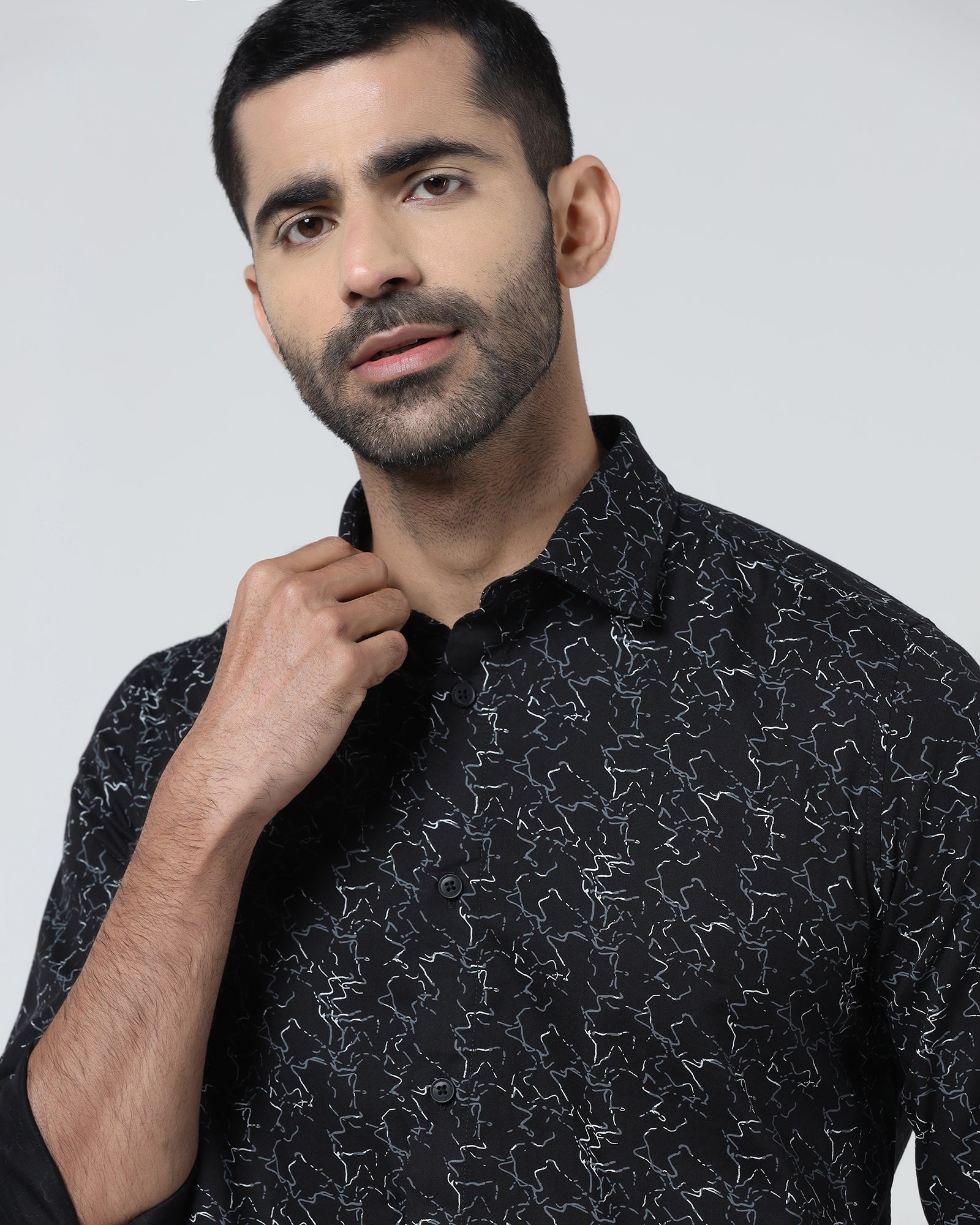 Black Printed Shirt - Hoden