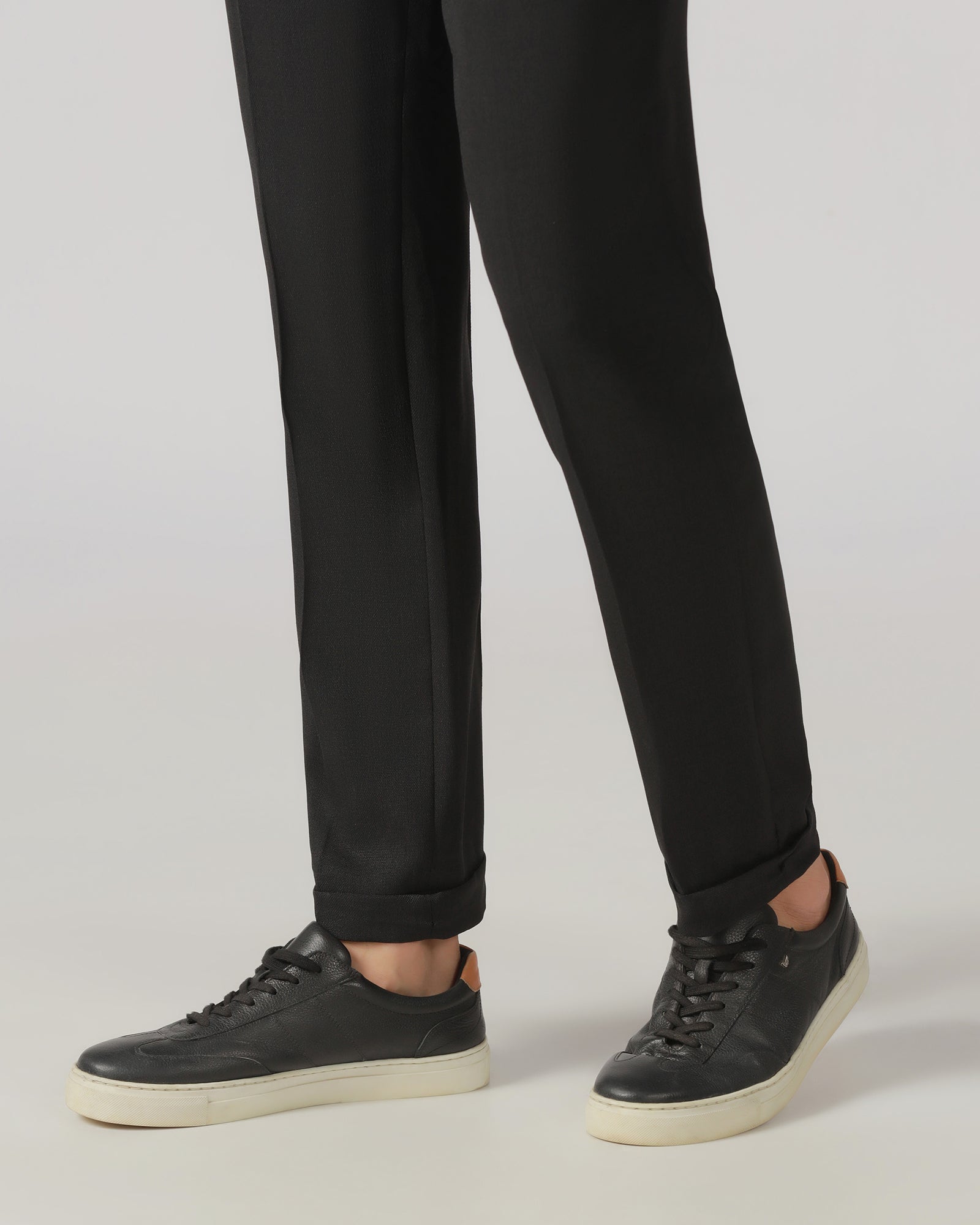 Black Relaxed Fit Textured Trouser - Oaksmith
