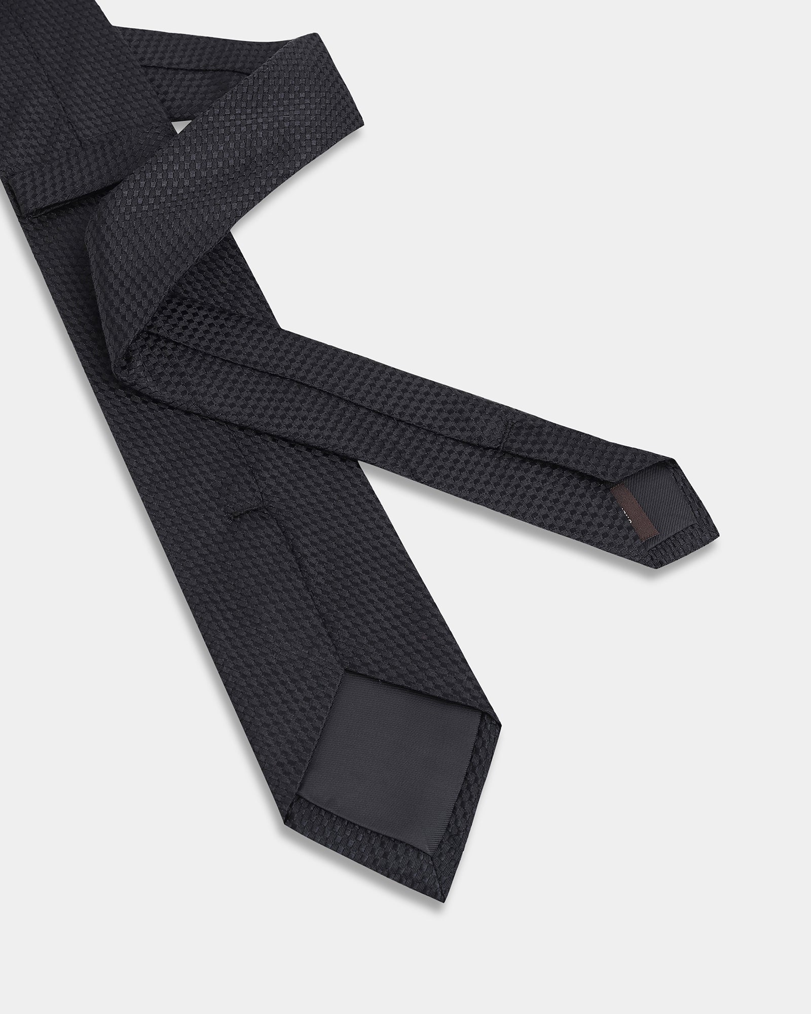 Black Silk Jacquard Tie - Aglow