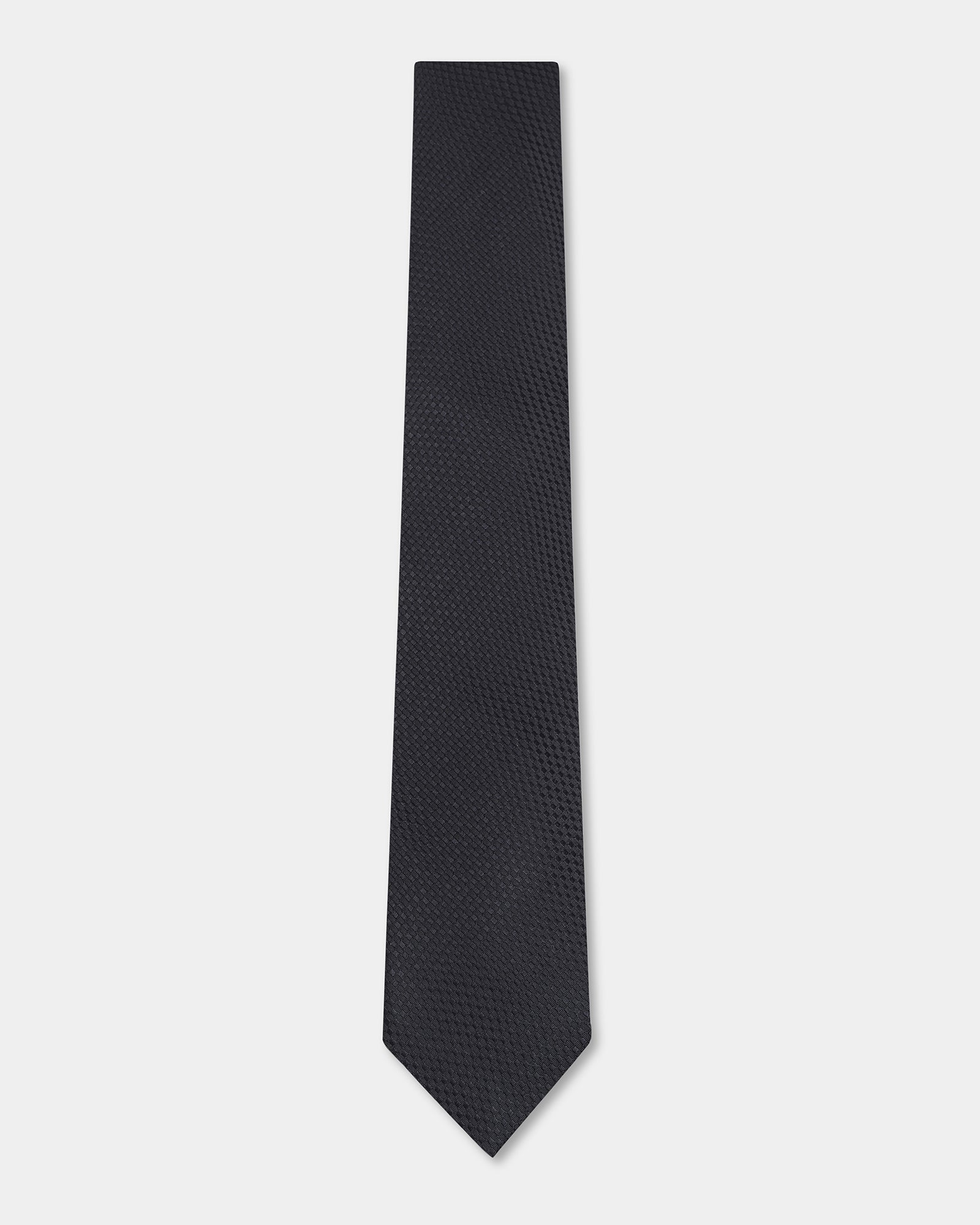 Black Silk Jacquard Tie - Aglow