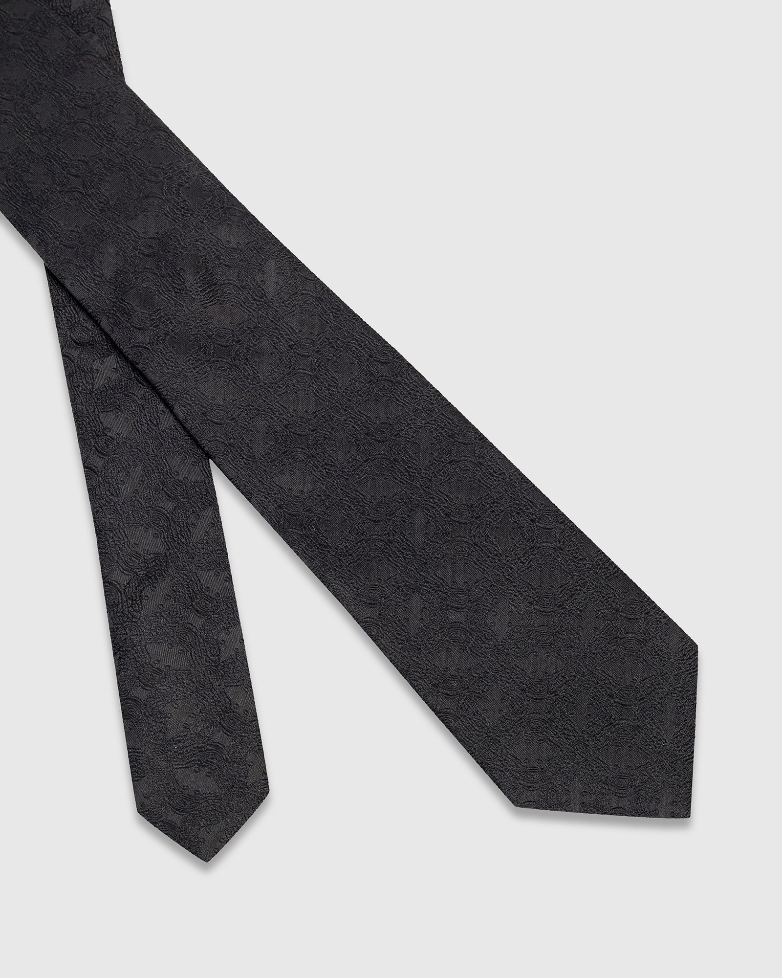 Black Silk Jacquard Tie - Wade