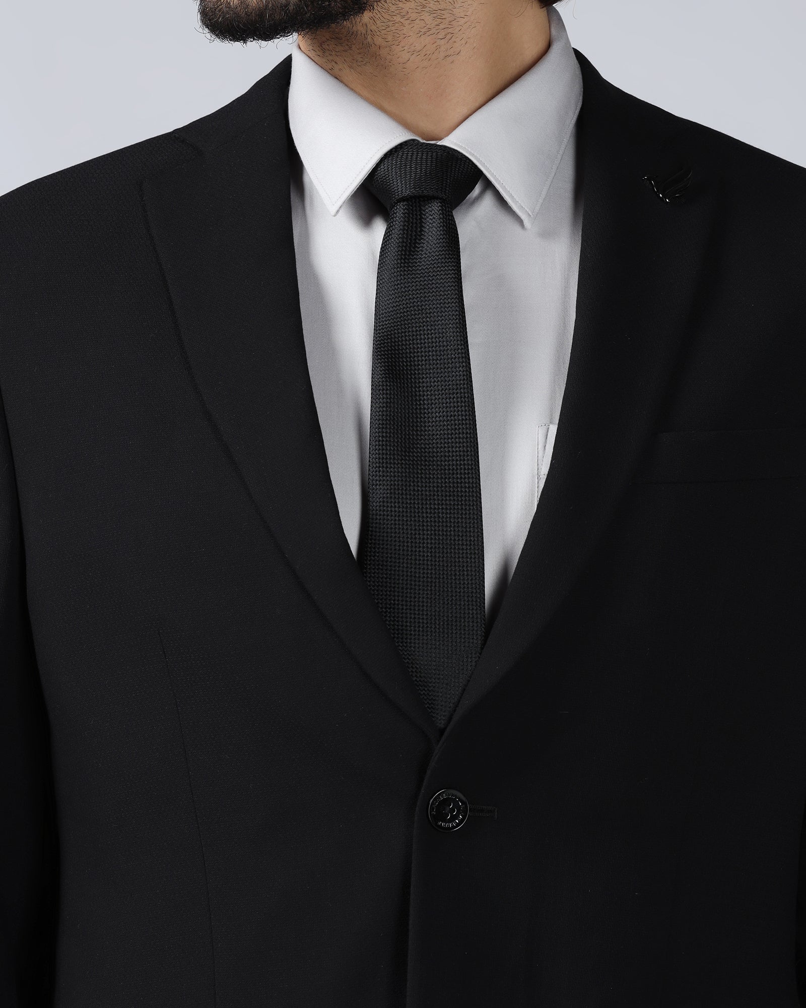 Black Silk Printed Tie - Waldorf