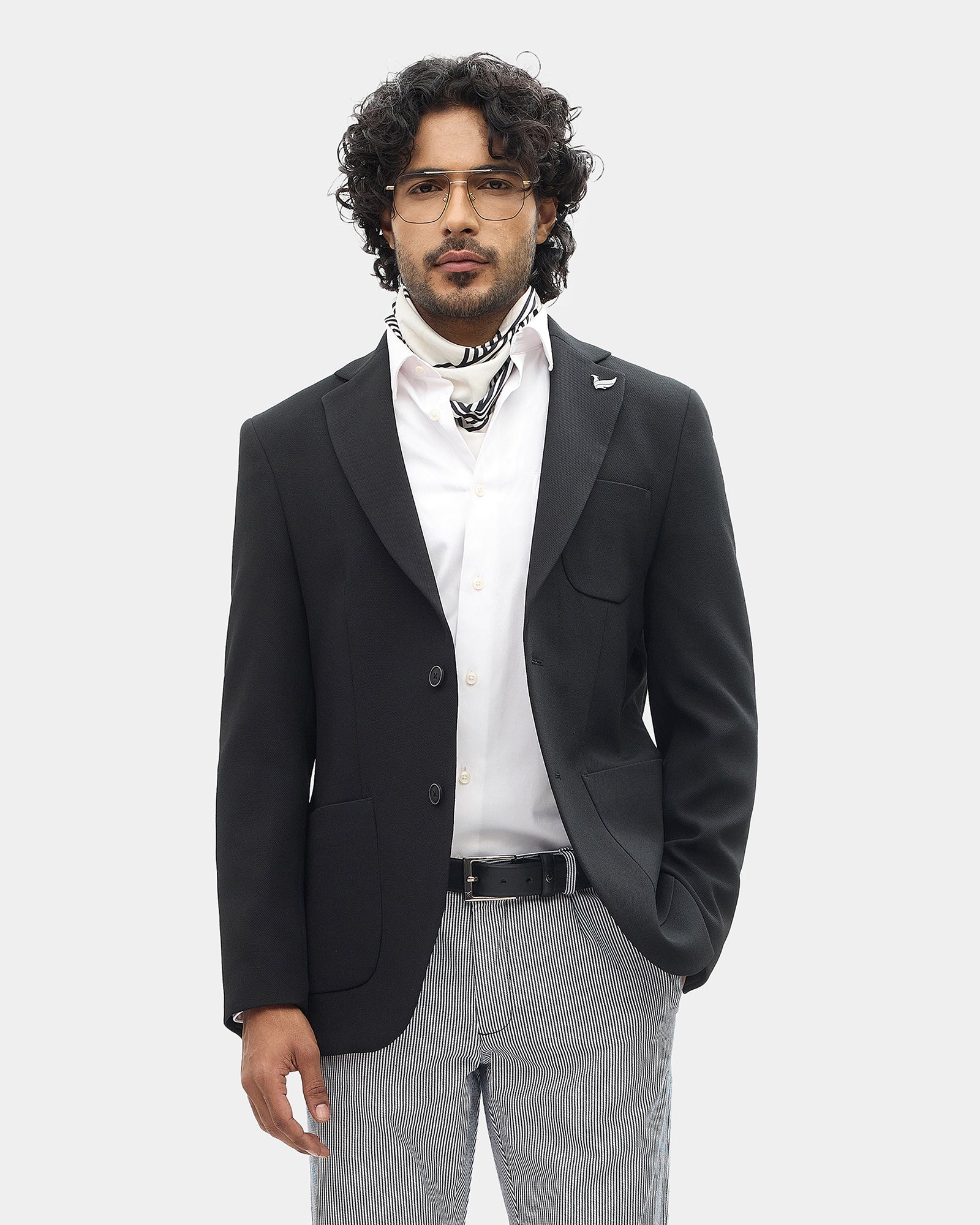 Black Solid Blazer - Rafferty