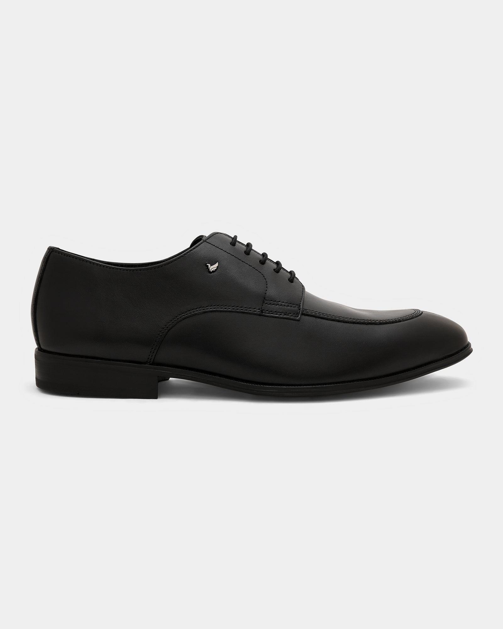 Black Solid Derby Shoes - Vachel