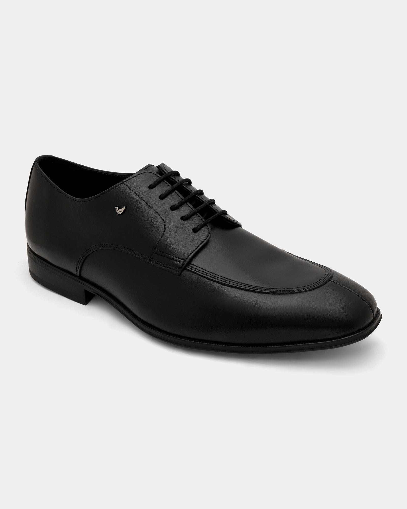 Black Solid Derby Shoes - Vachel