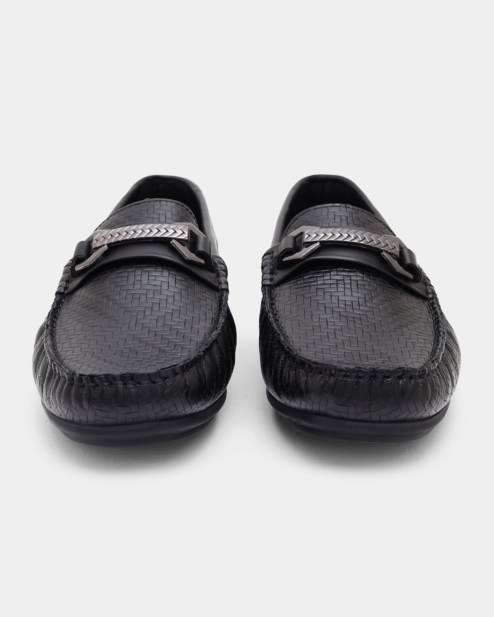 Black Solid Loafers Shoes - Willyy