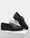 Black Solid Loafers Shoes - Winaa