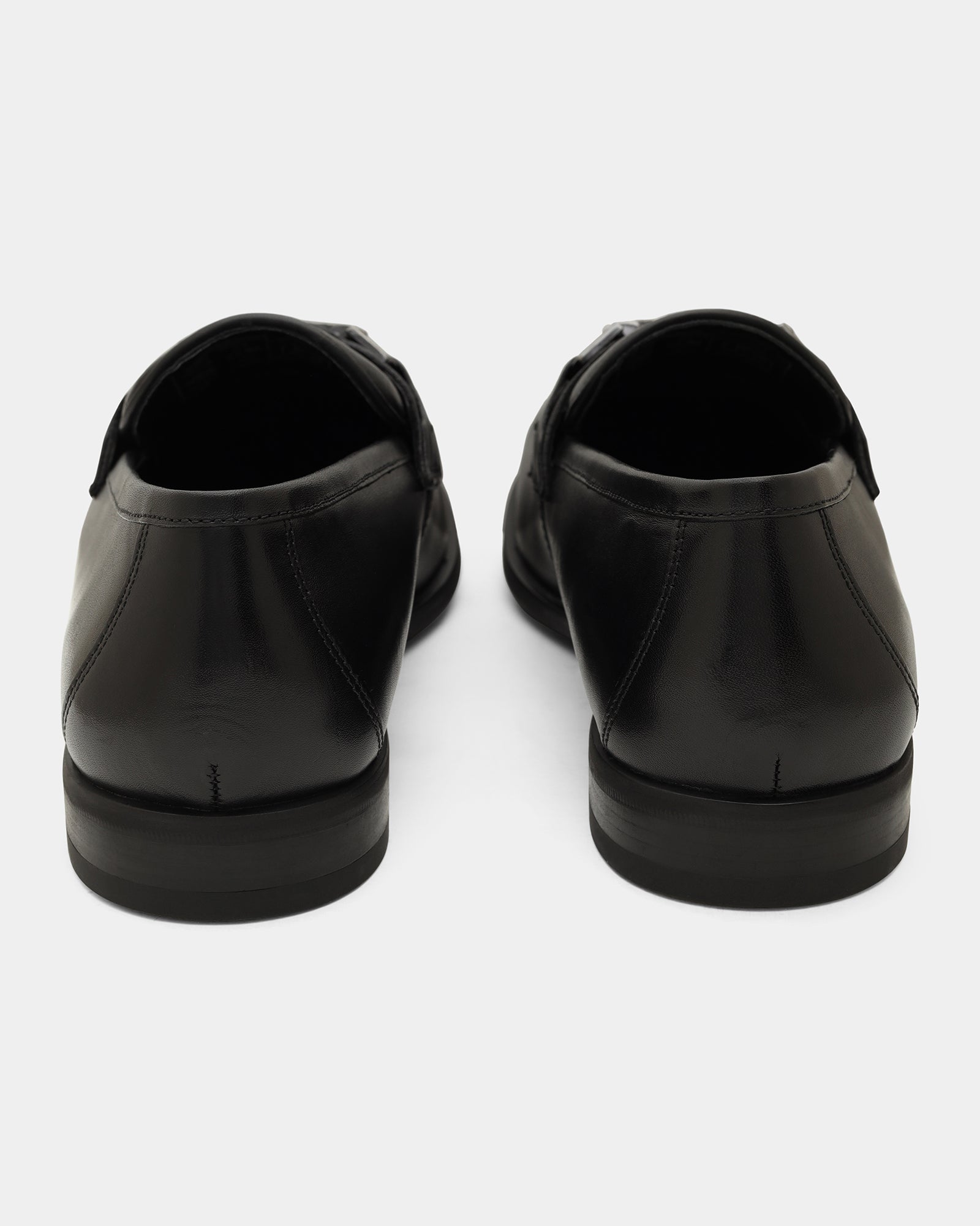 Black Solid Loafers Shoes - Winaa