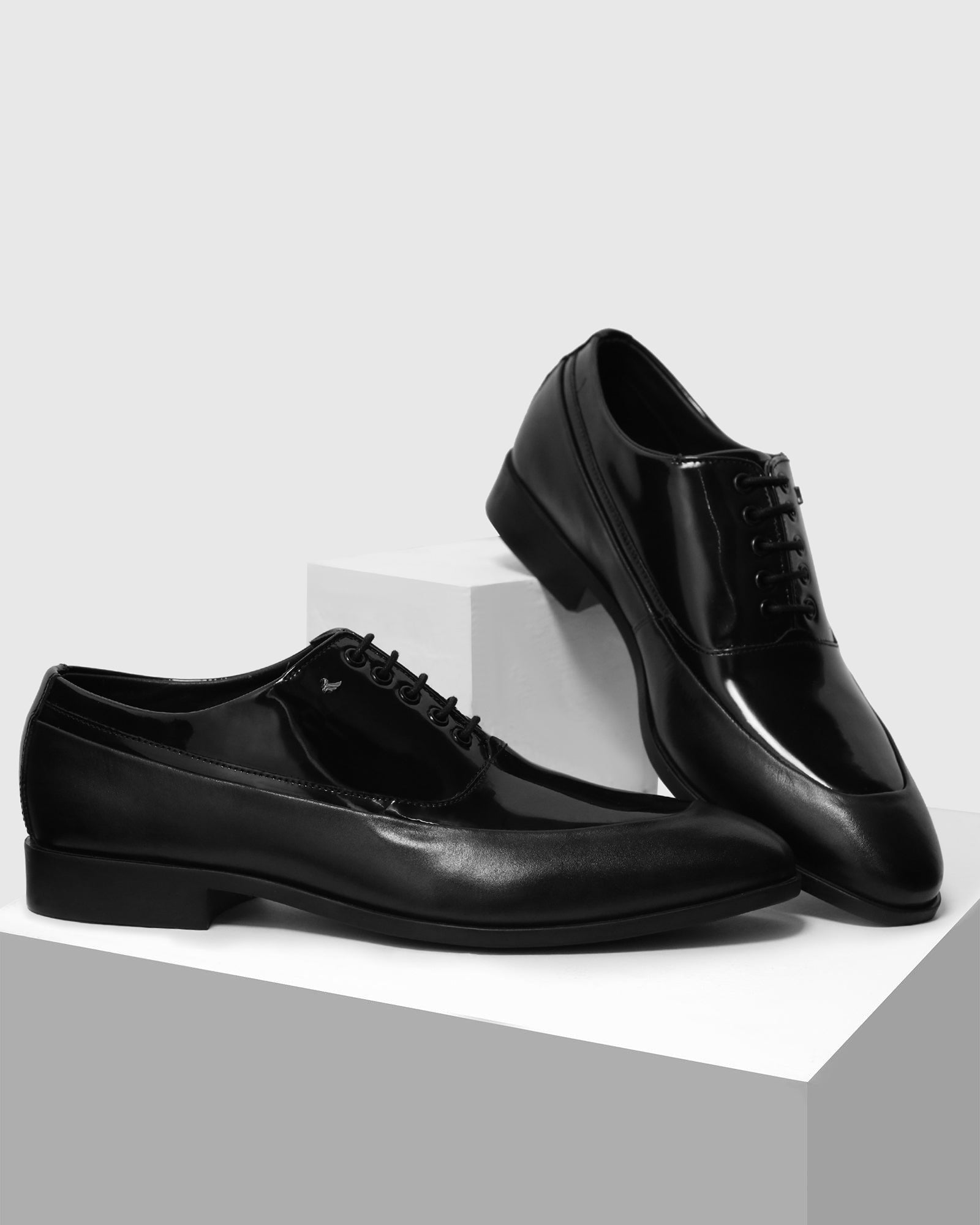 Black Solid Oxford Shoes - Tall New