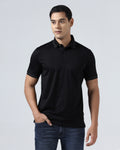 Black Solid Polo - Ram