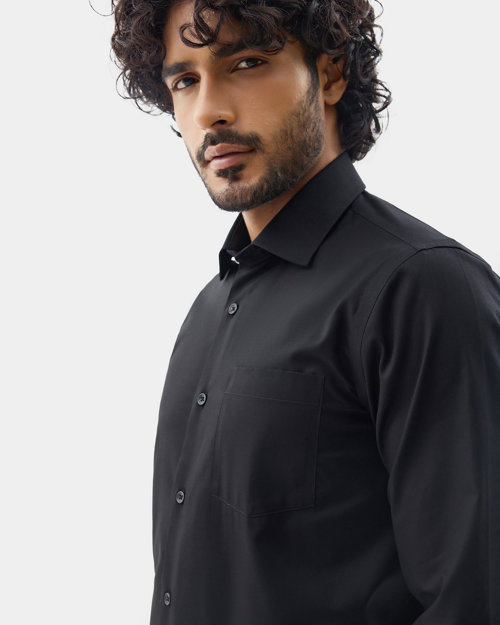 Black Solid Shirt - Verin