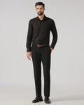 Black Solid Trouser - Black-268
