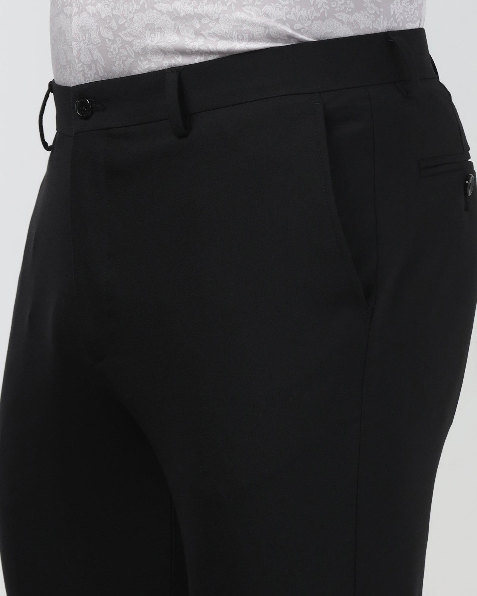 Black Solid Trouser - Landry