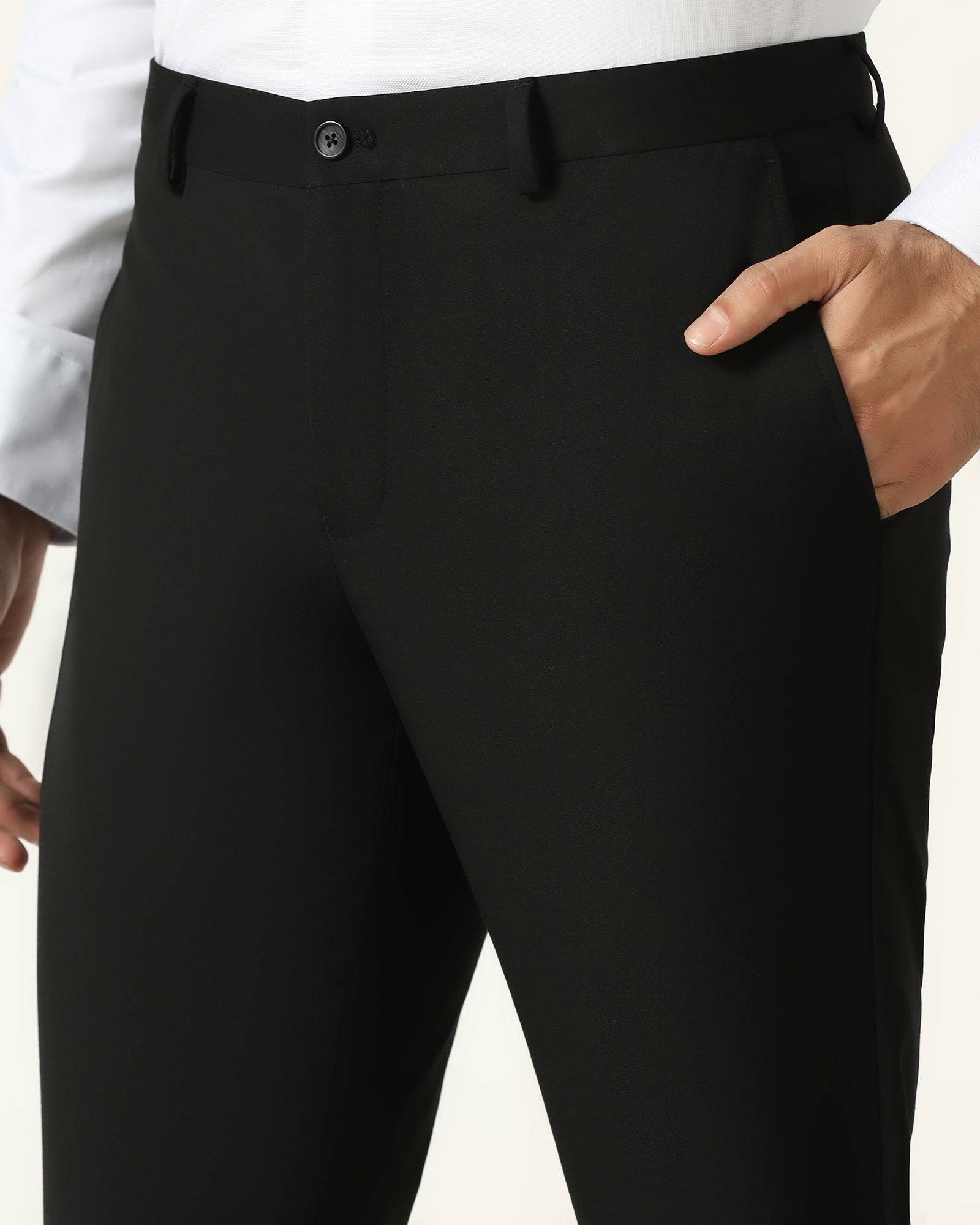 Black Solid Trouser - Malone