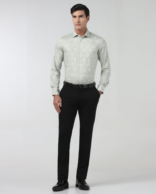 Black Solid Trouser - Oak