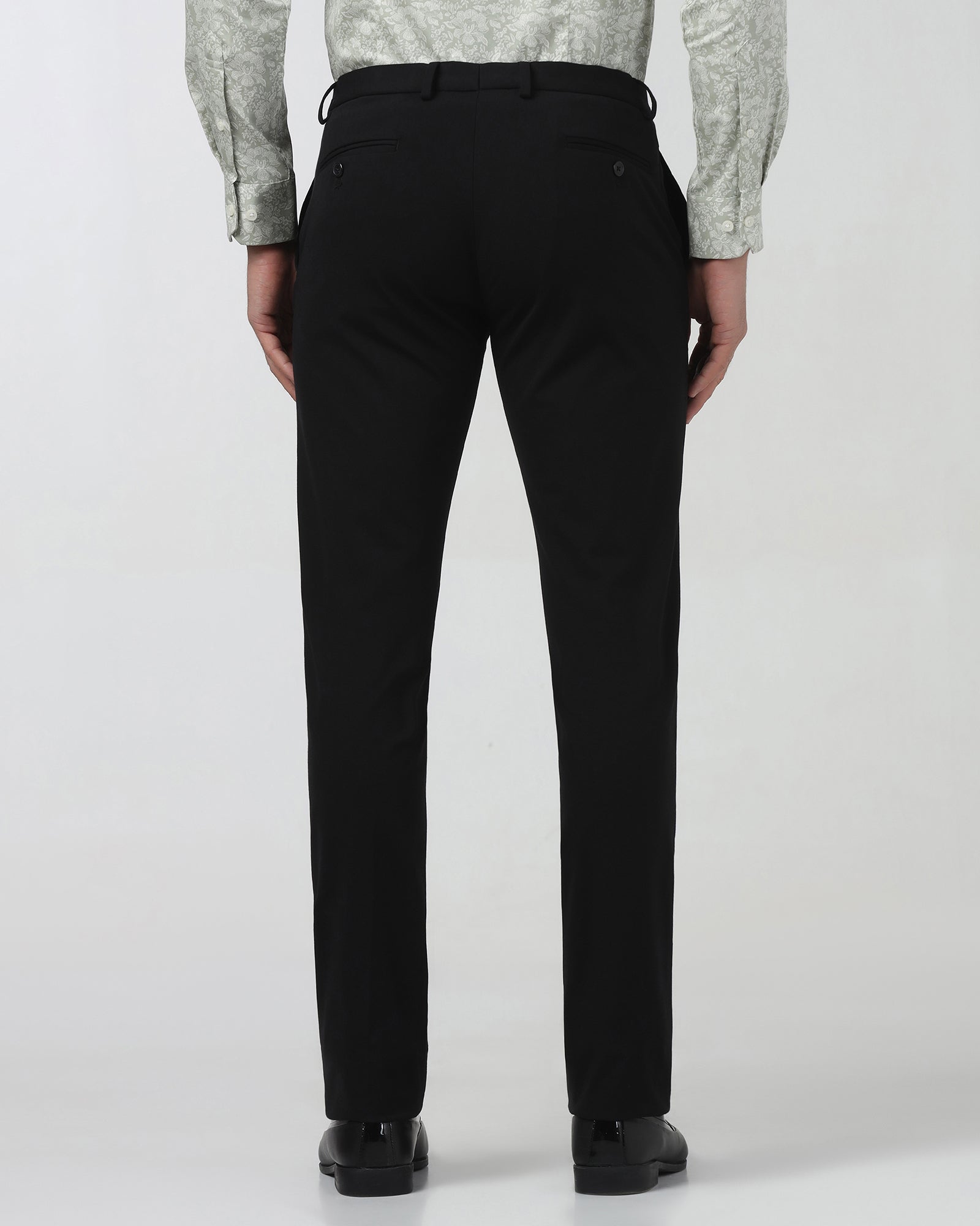 Black Solid Trouser - Oak